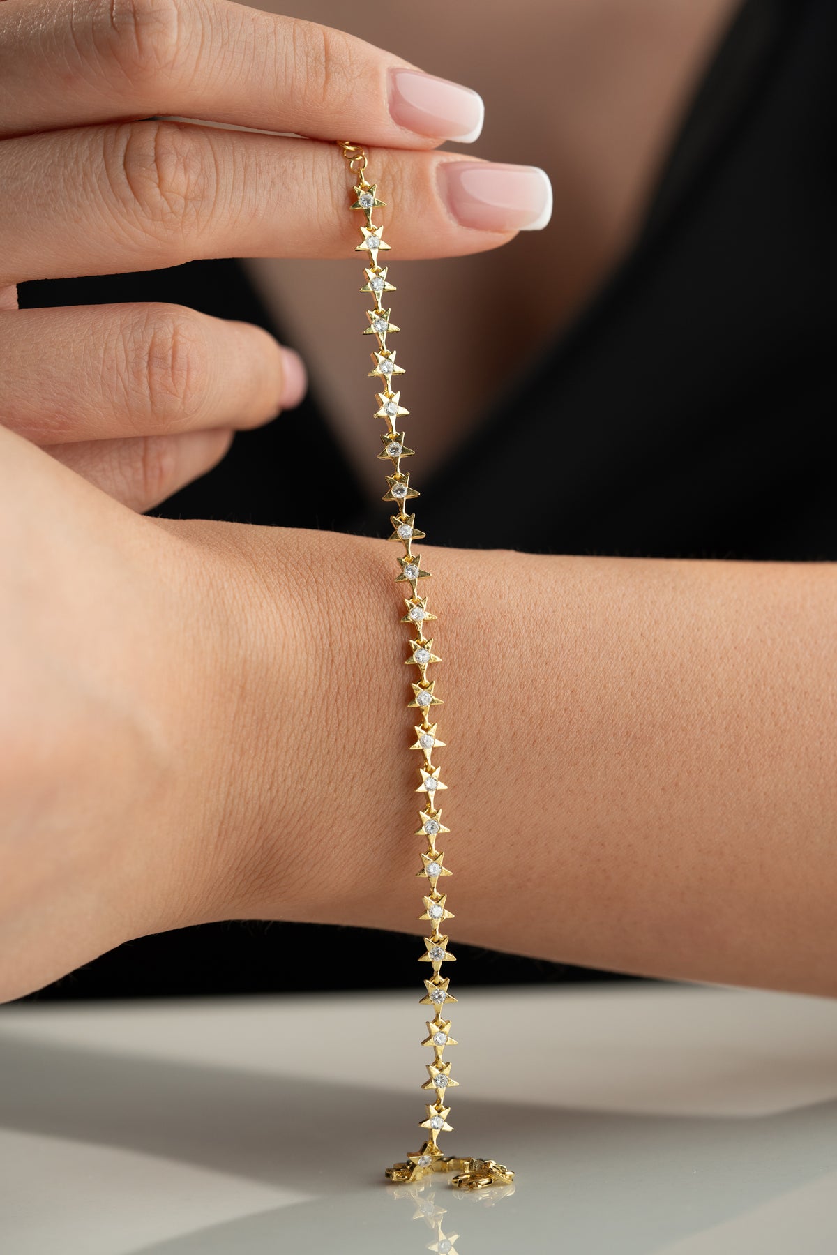 Pave Star Chain Bracelet