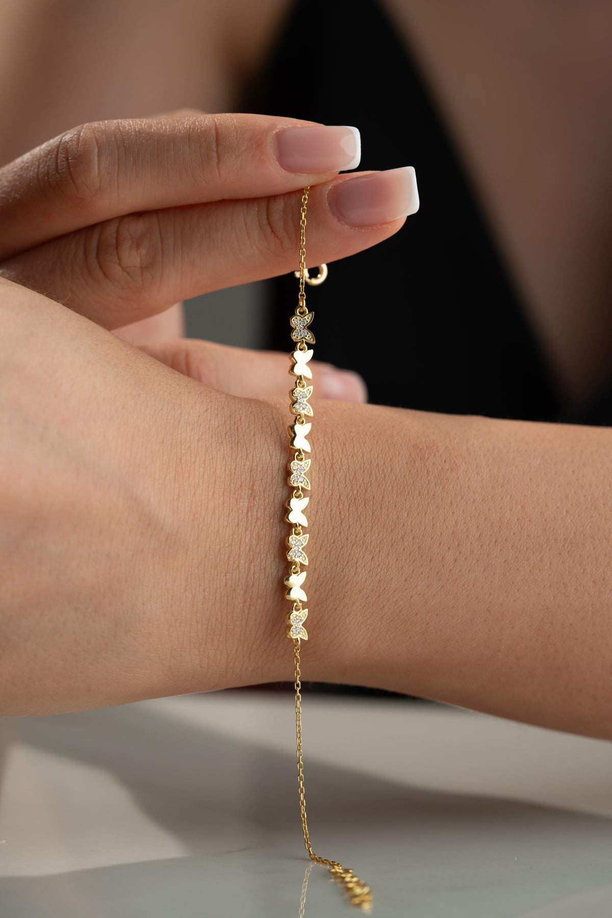 Butterfly Station Chain Bracelet