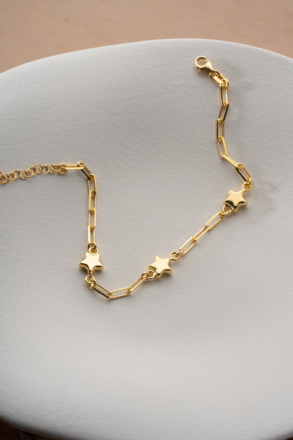 Star Charm Paperclip Chain Bracelet