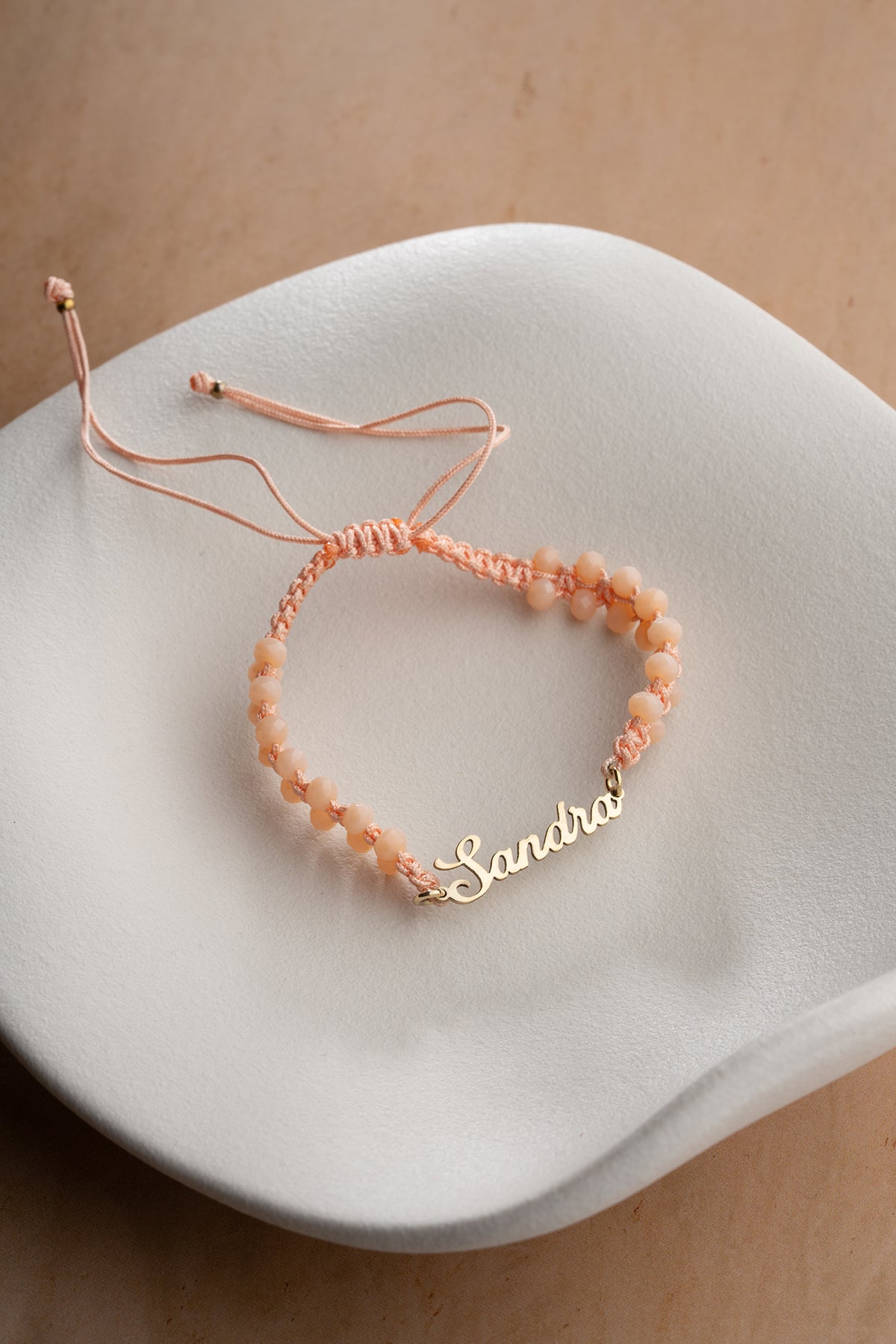 Personalized Name Macrame Beaded Bracelet