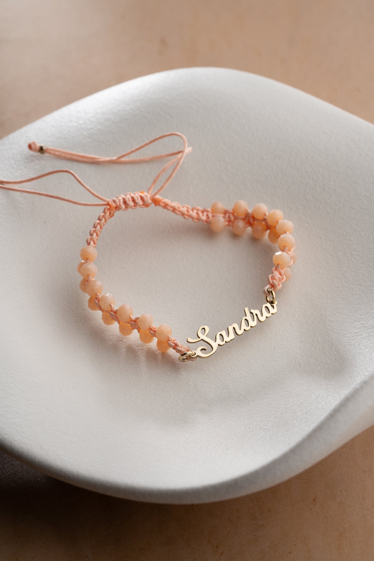 Personalized Name Macrame Beaded Bracelet