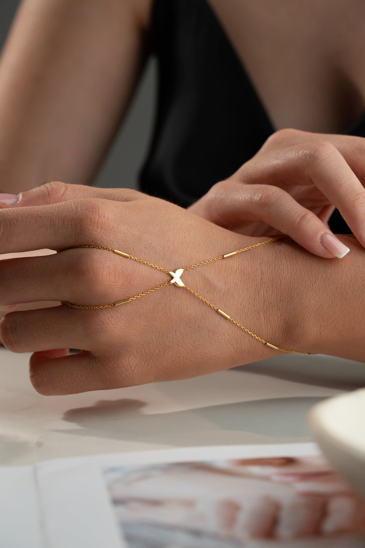 Butterfly Charm Hand Chain Bracelet