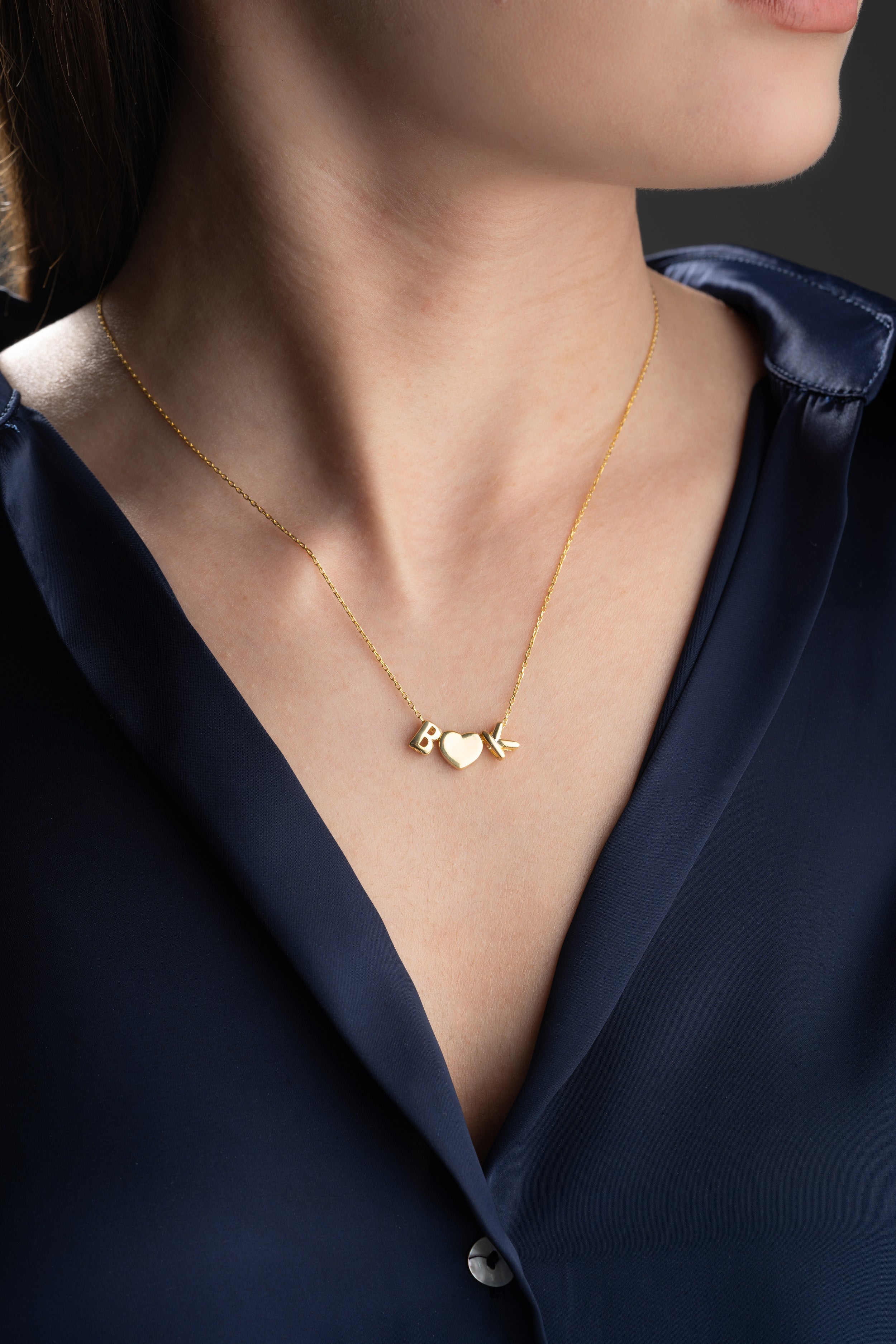 Custom Couple's Initials Heart Necklace