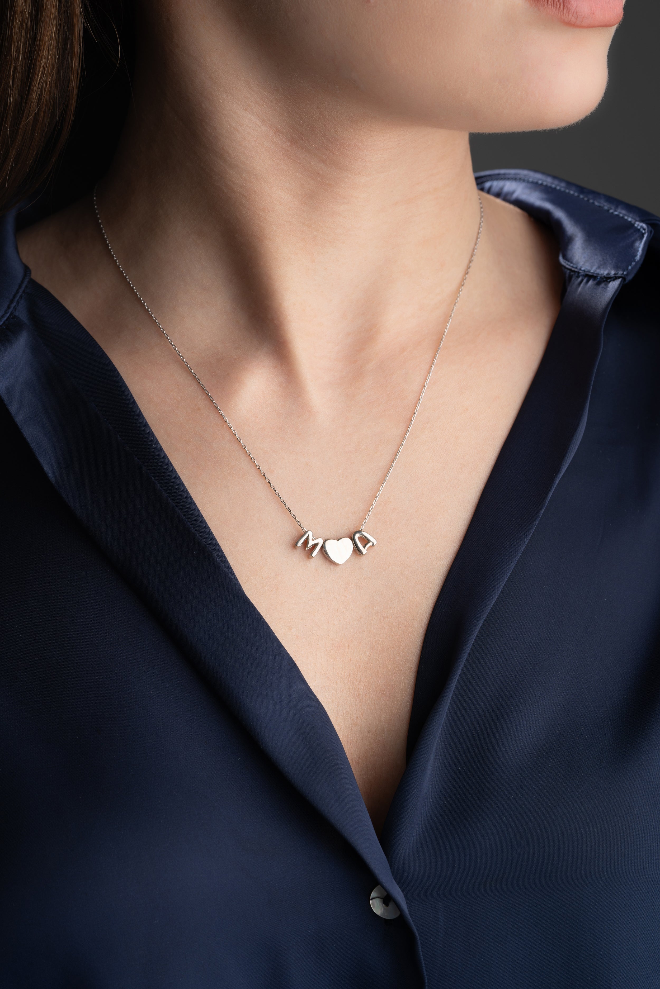 Custom Couple's Initials Heart Necklace