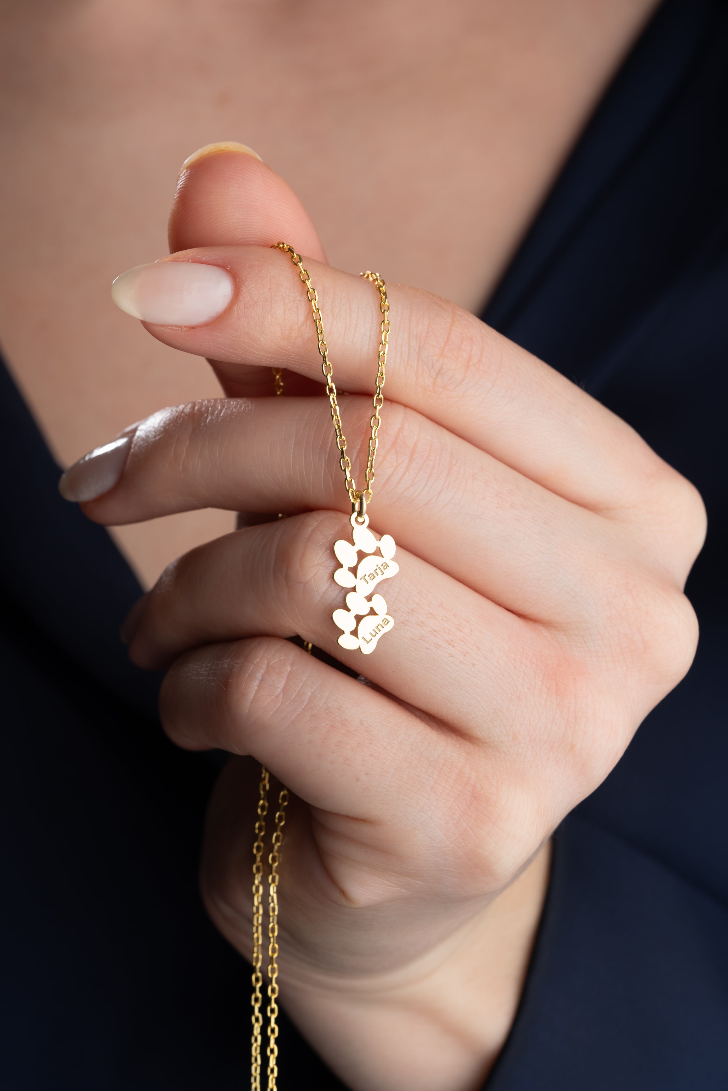 Custom Multi Pet Paw Necklace