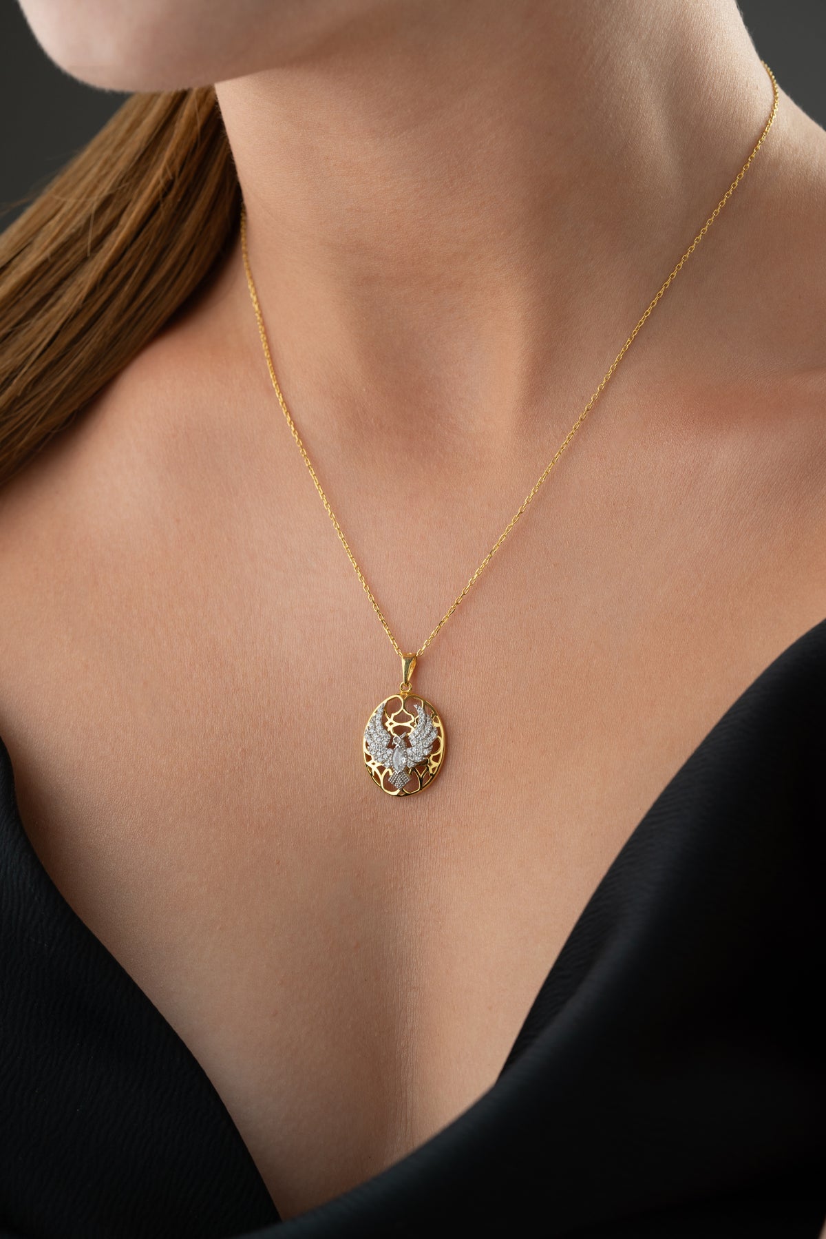 Phoenix Bird Medallion Necklace