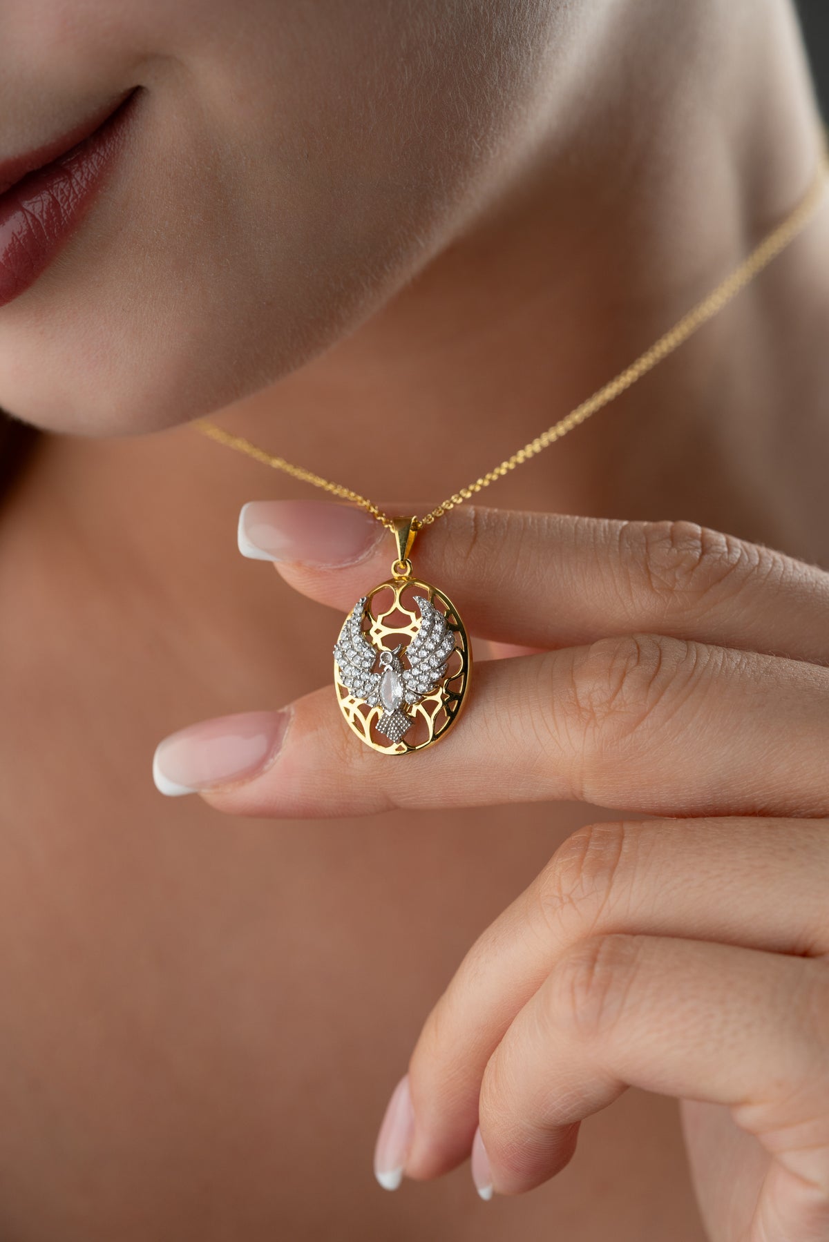 Phoenix Bird Medallion Necklace