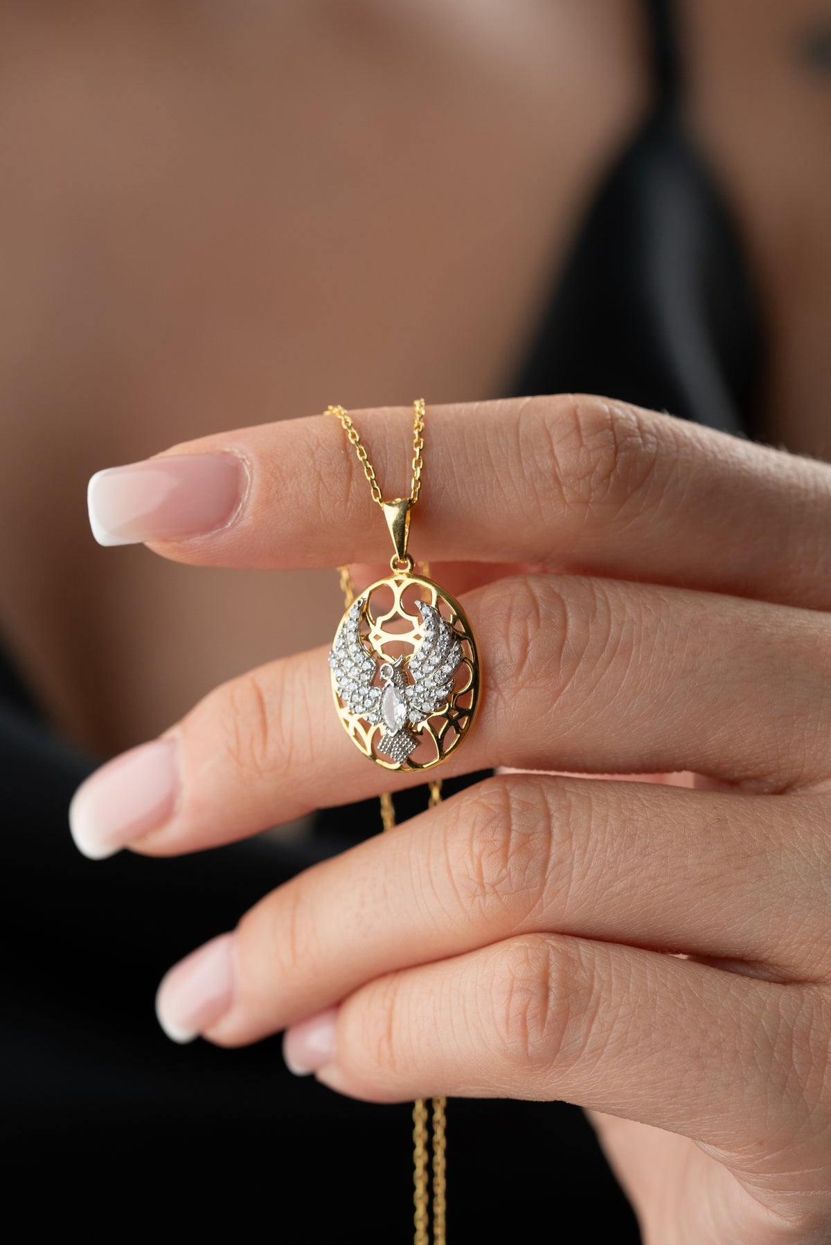 Phoenix Bird Medallion Necklace