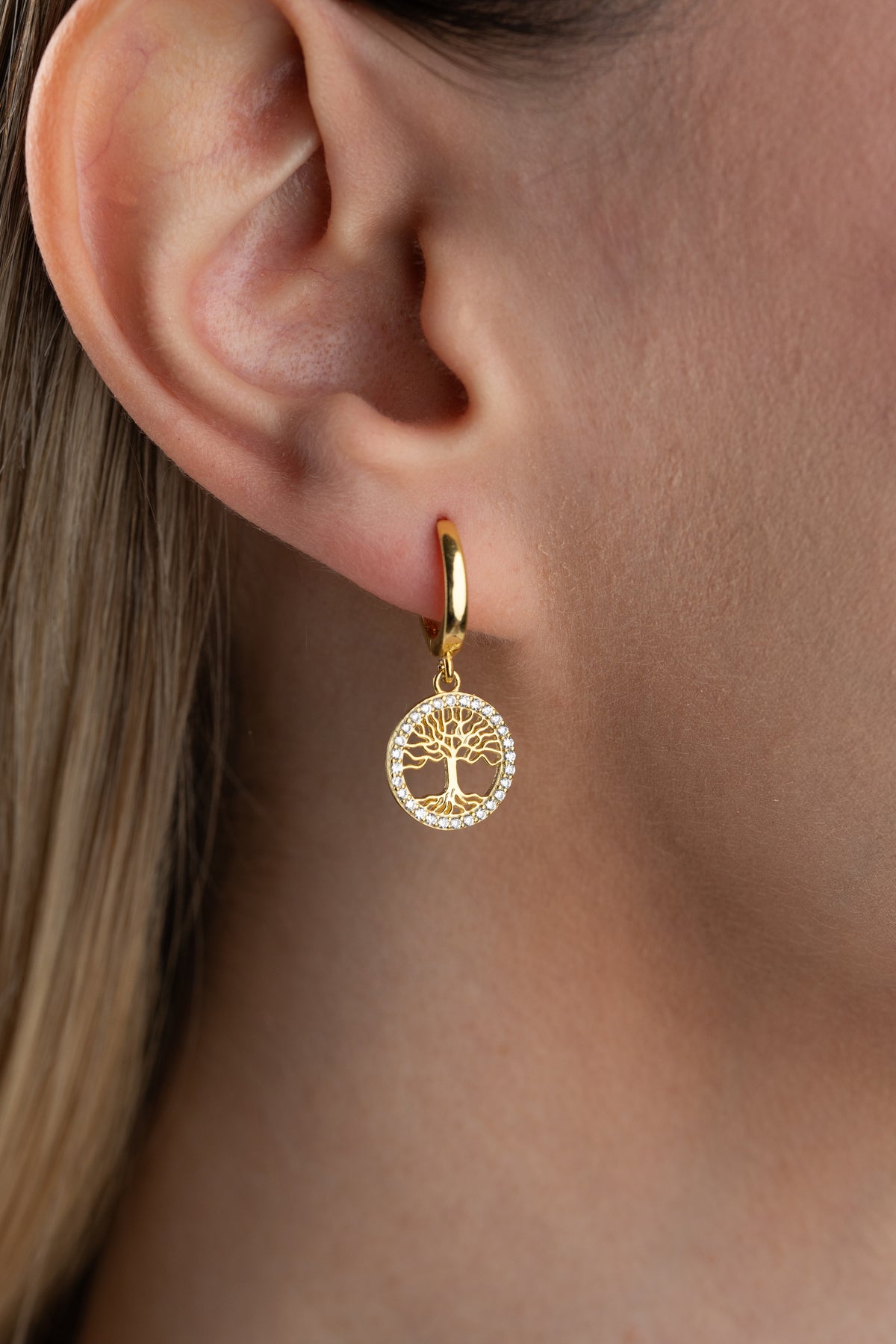 Tree of Life Hoop Earrings