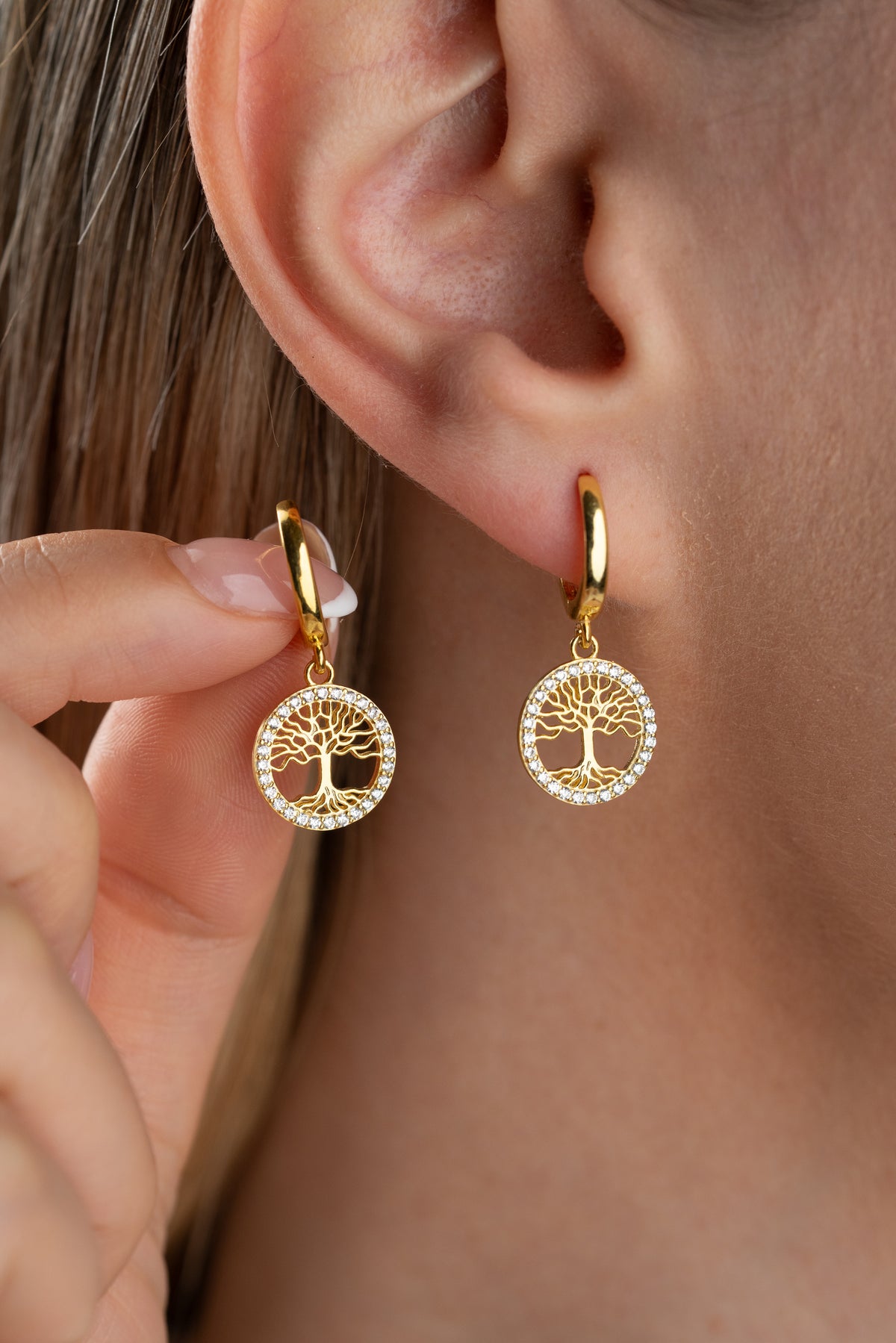 Tree of Life Hoop Earrings