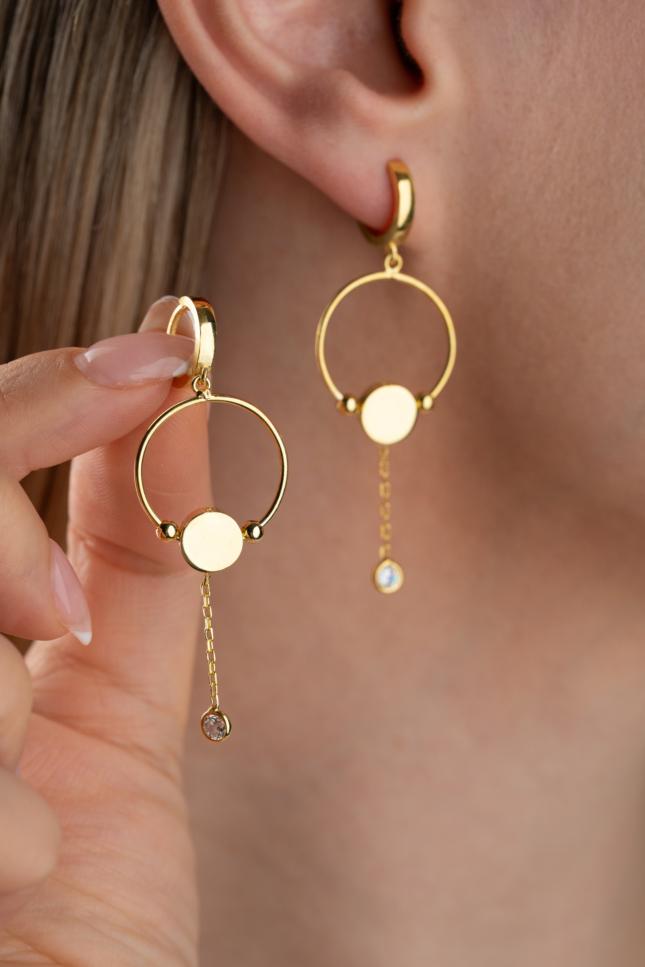 Custom Initial Disc Hoop Earrings