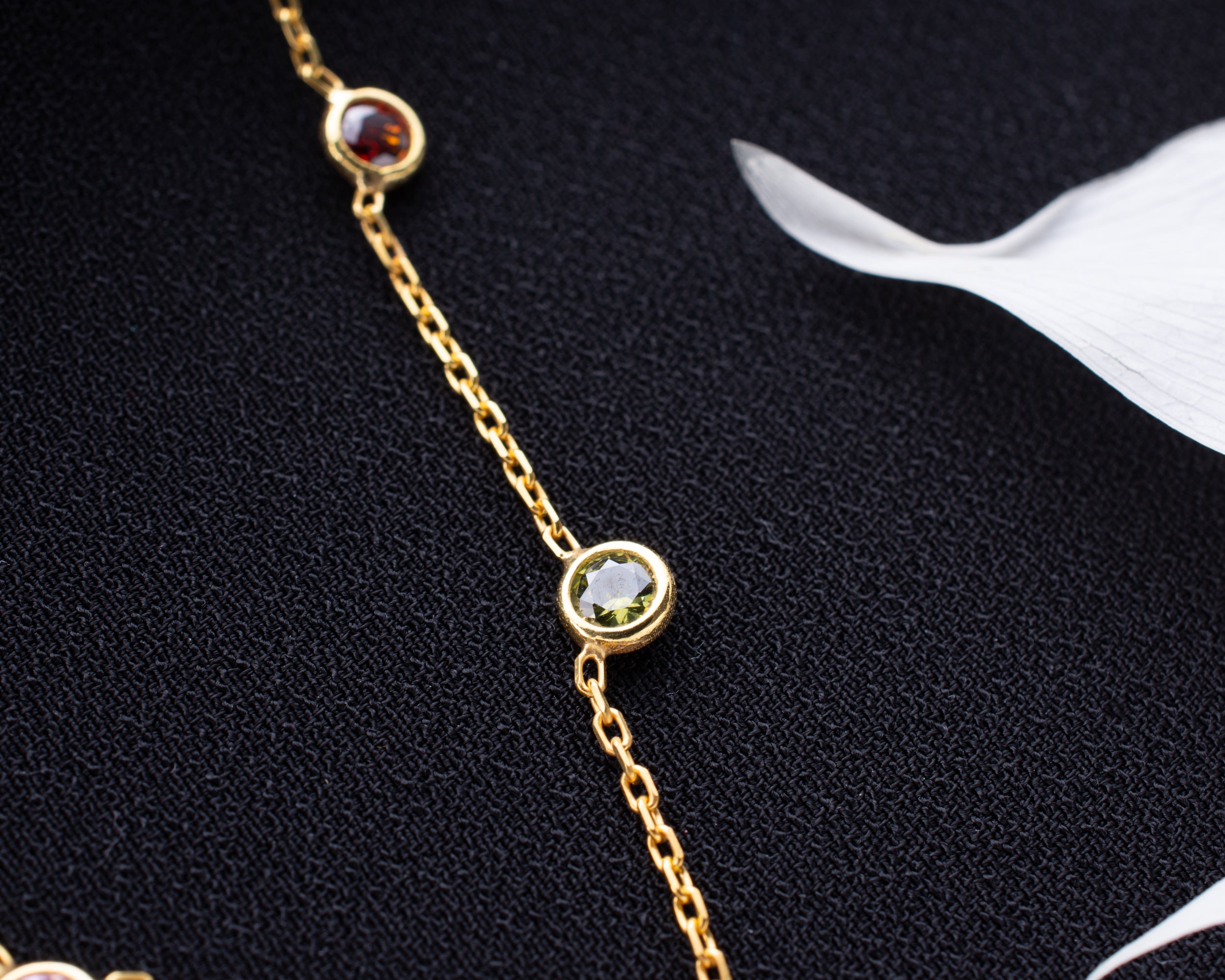 Minimalist Family Birthstone Station Necklace