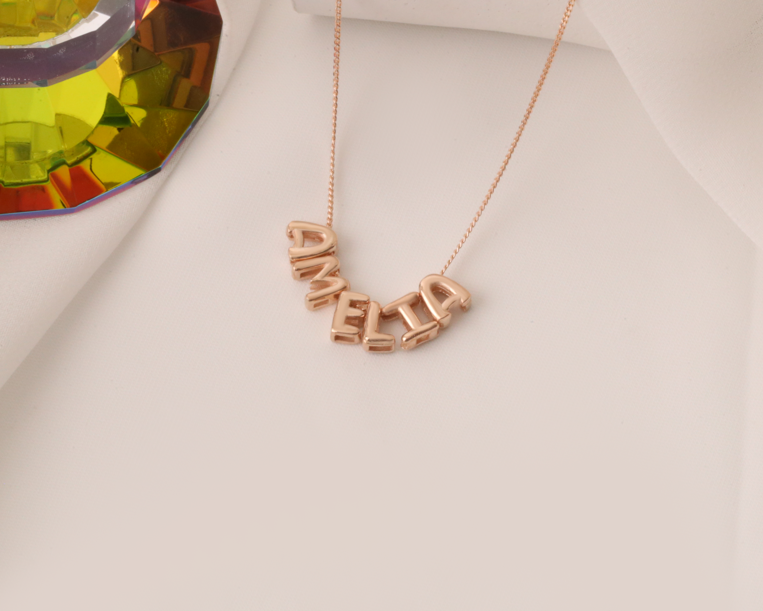 Custom Balloon Letter Name Necklace
