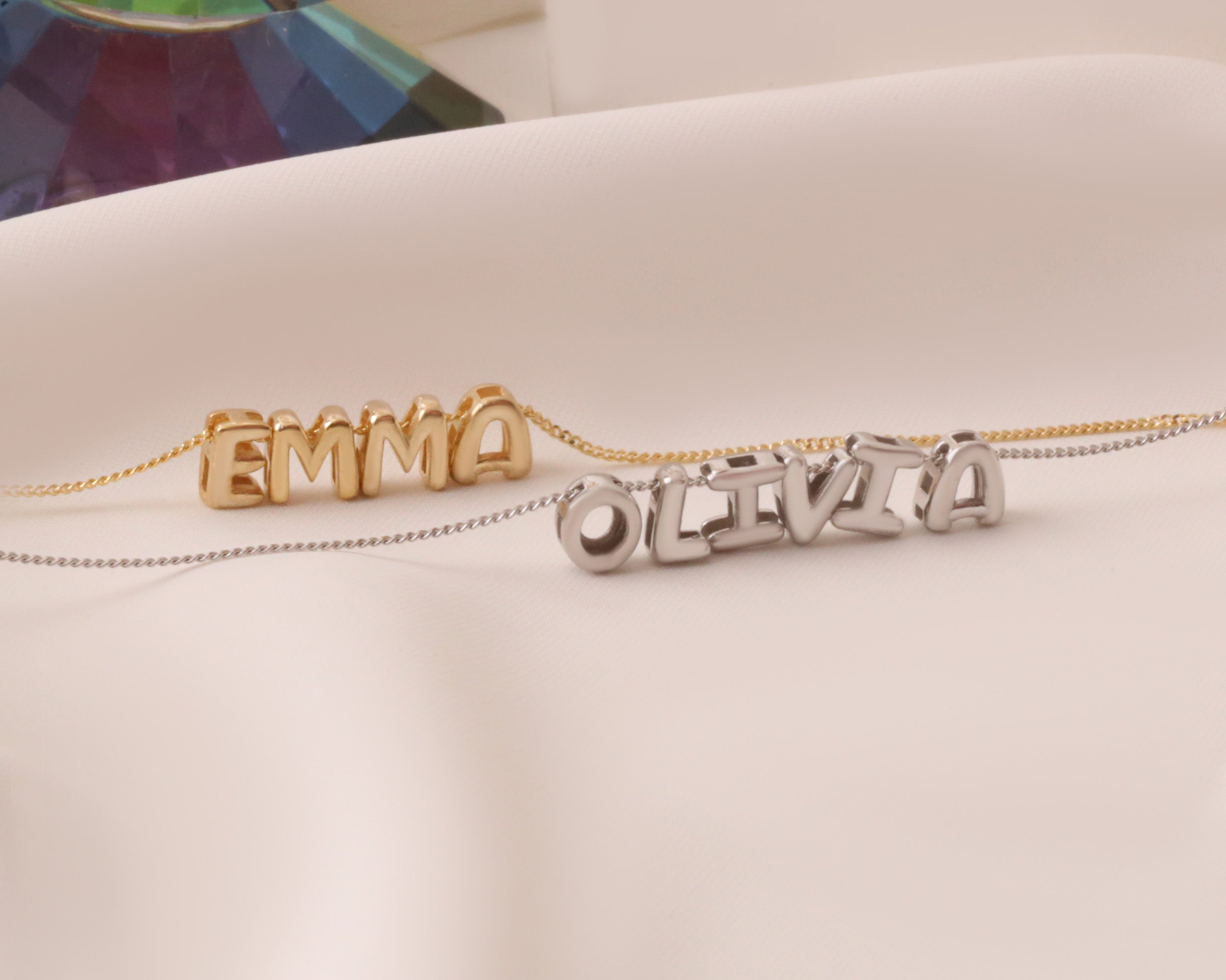 Custom Balloon Letter Name Necklace