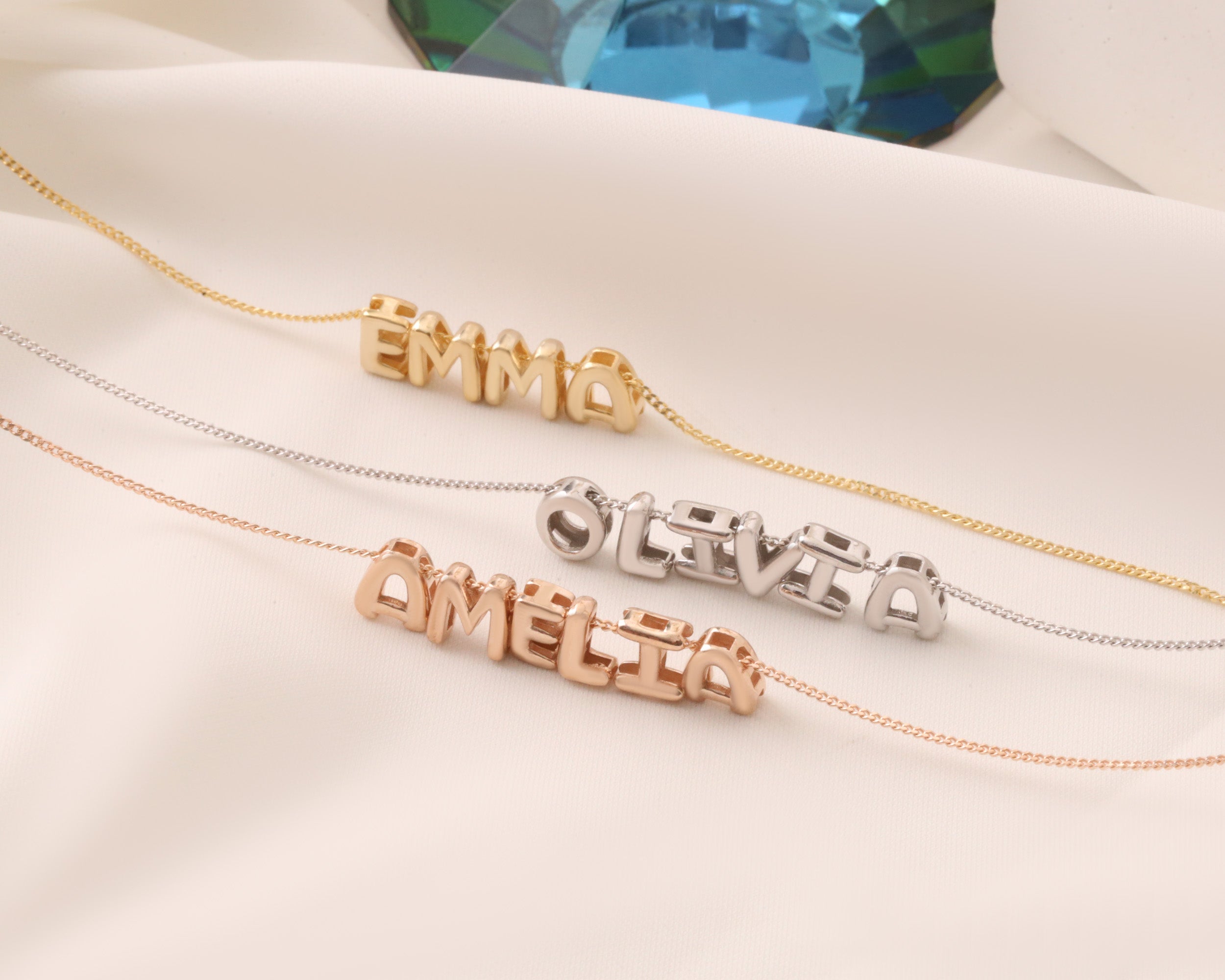 Custom Balloon Letter Name Necklace
