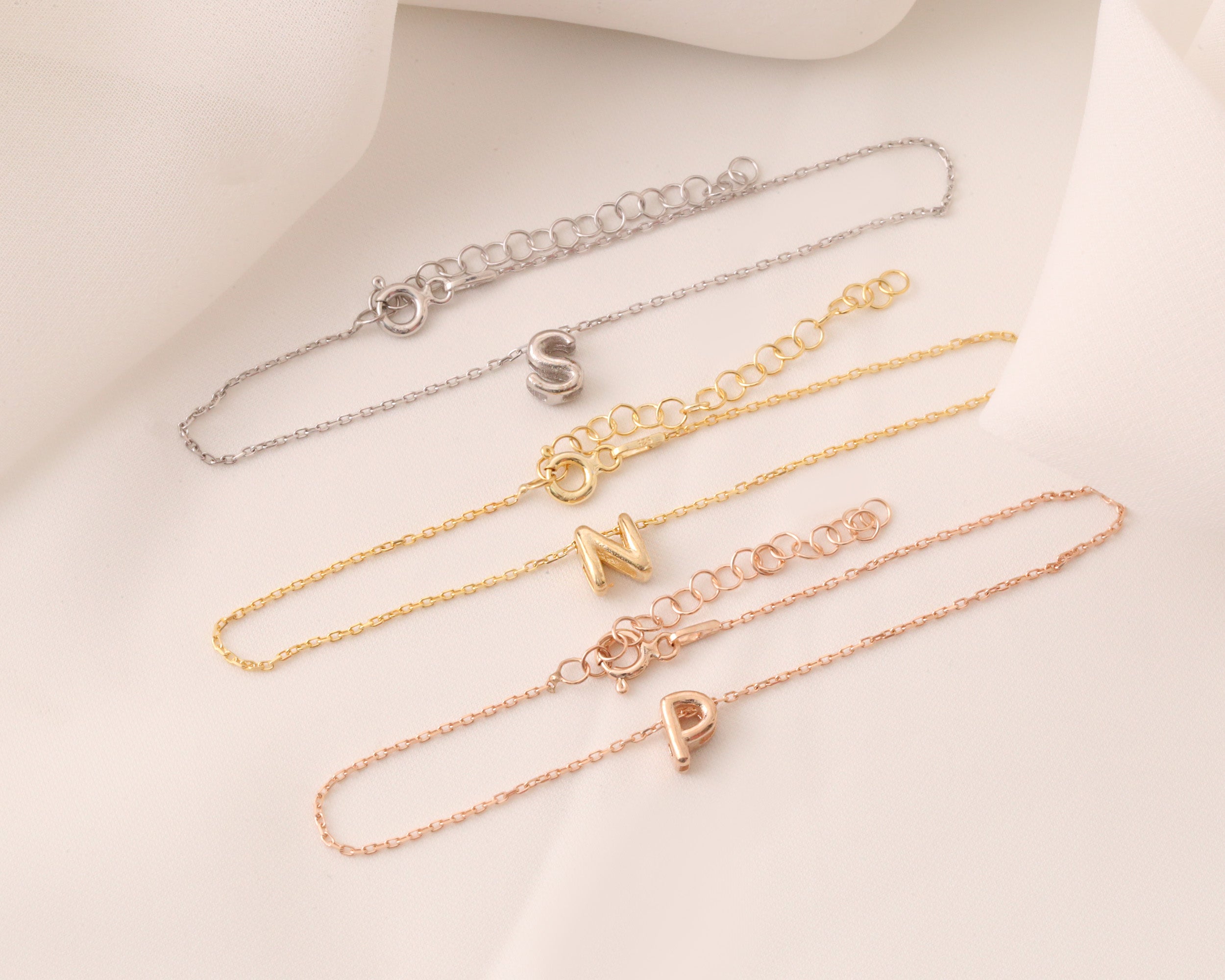 Balloon Initial Charm Bracelet