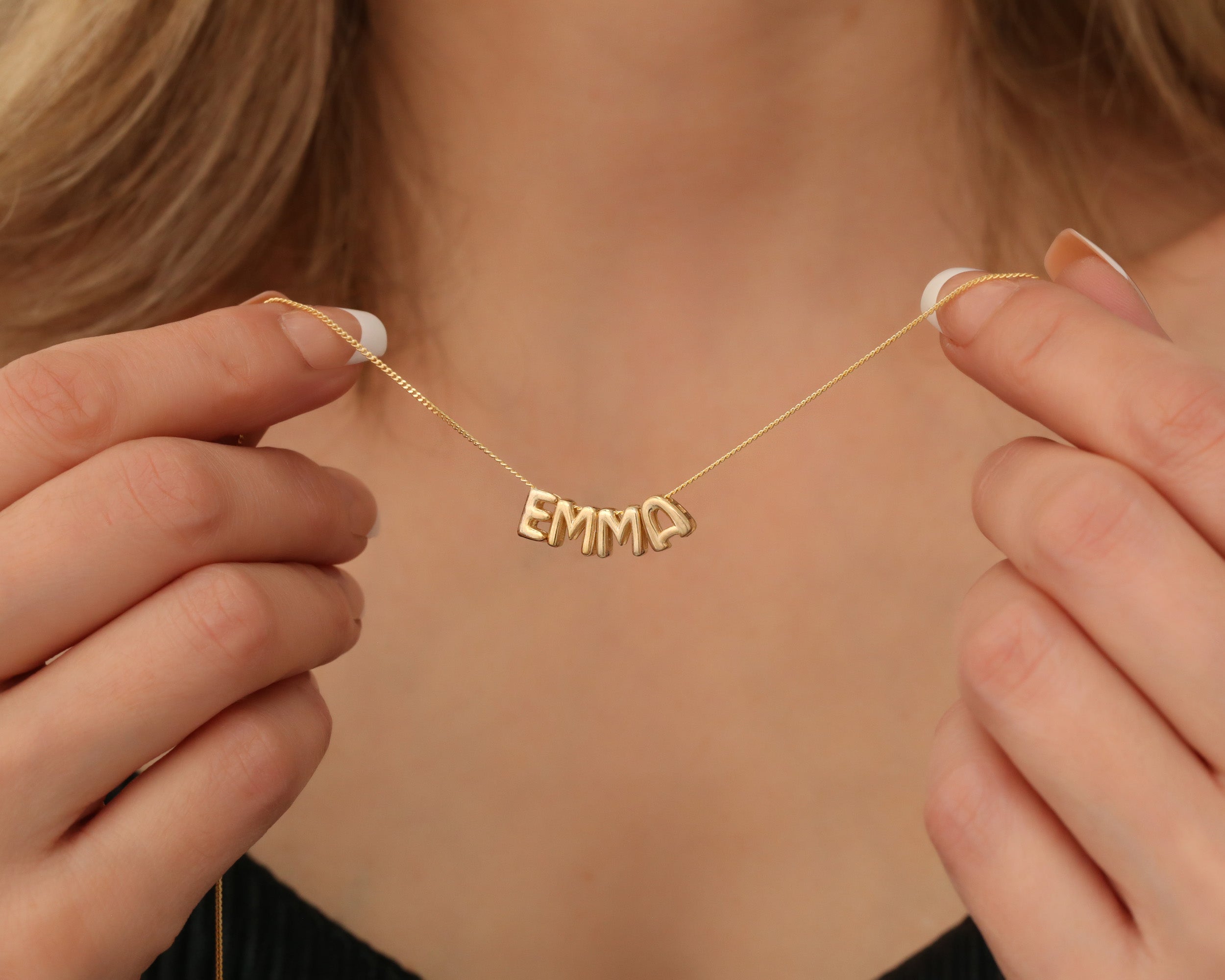 Custom Balloon Letter Name Necklace