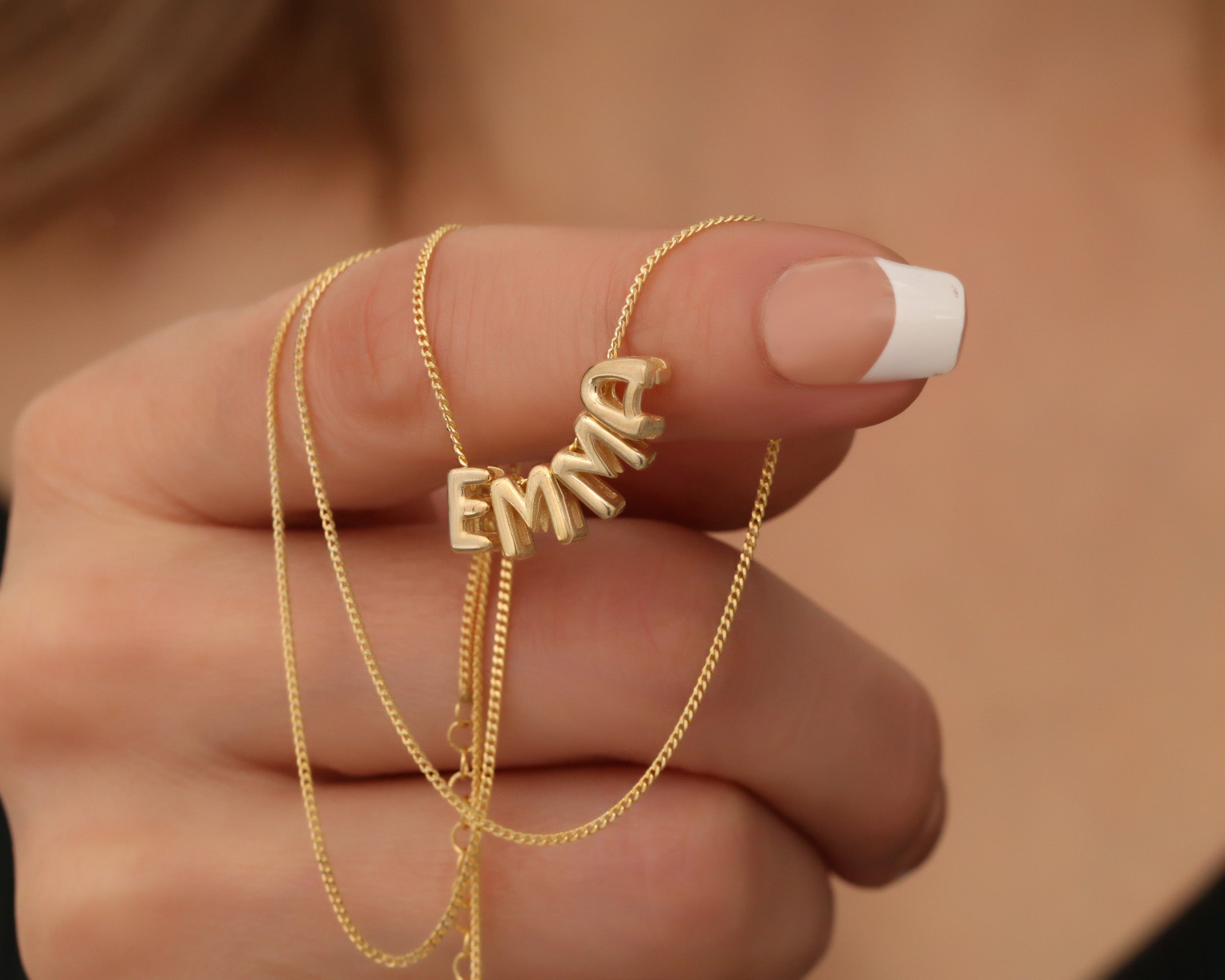 Custom Balloon Letter Name Necklace