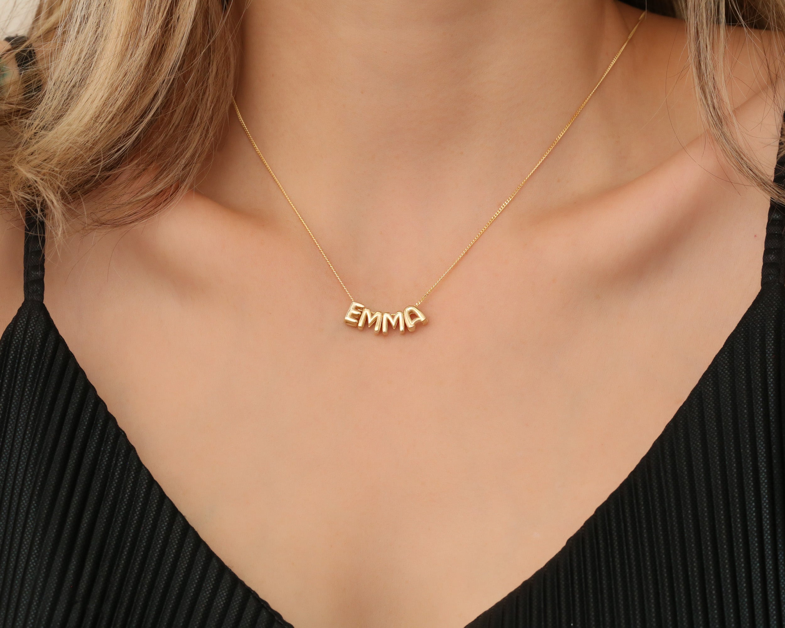 Custom Balloon Letter Name Necklace