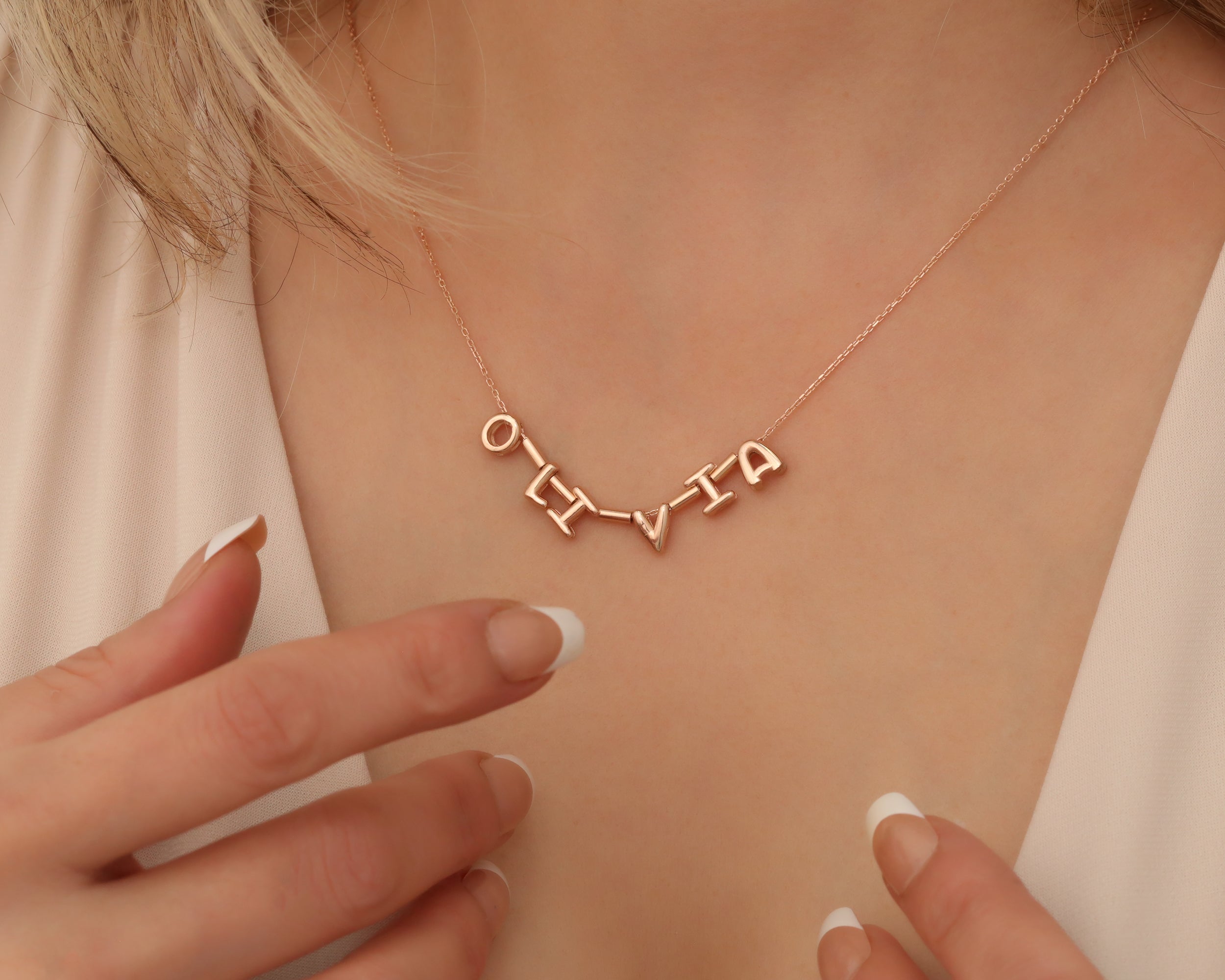 Custom Bubble Letter Name Necklace