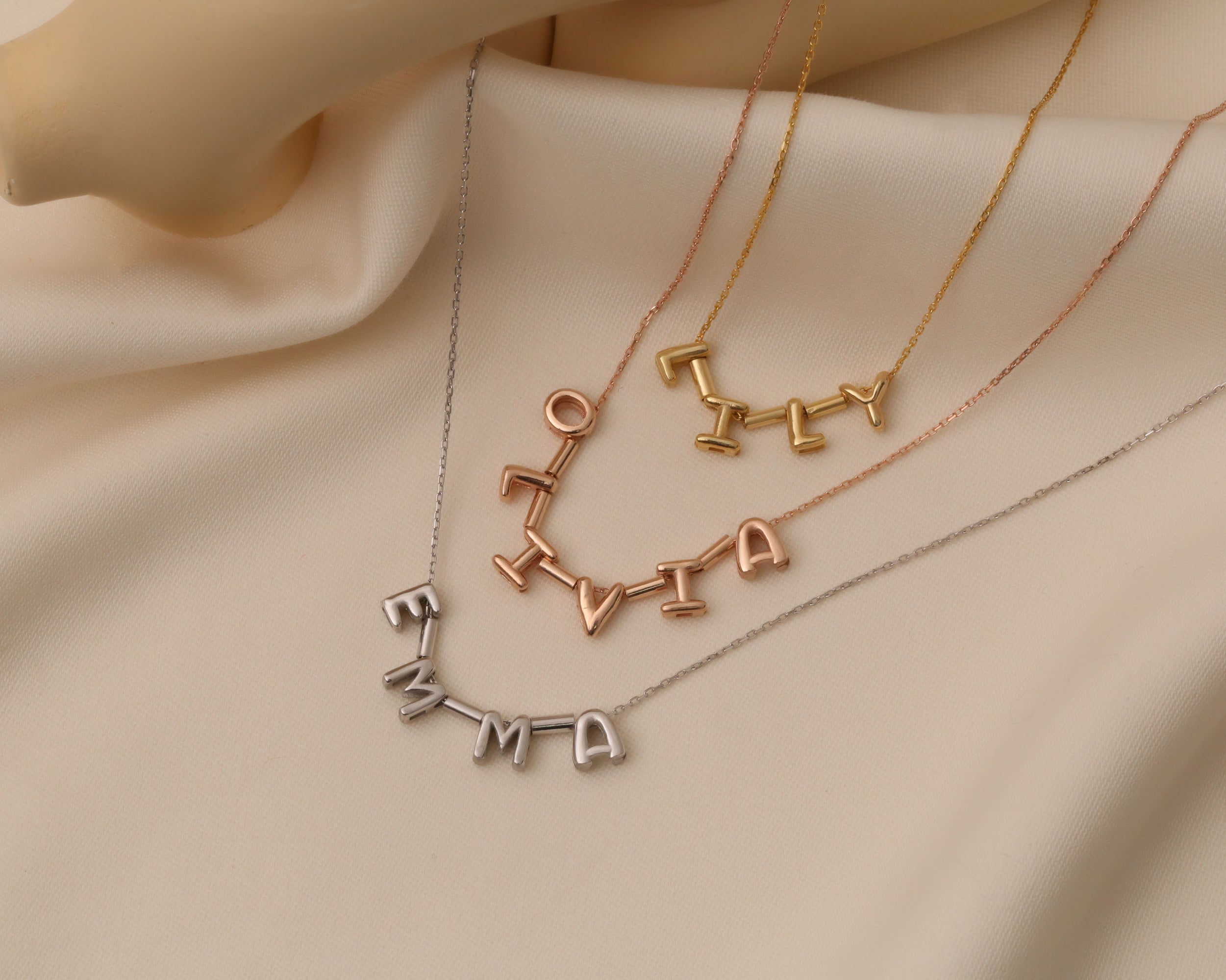 Custom Bubble Letter Name Necklace