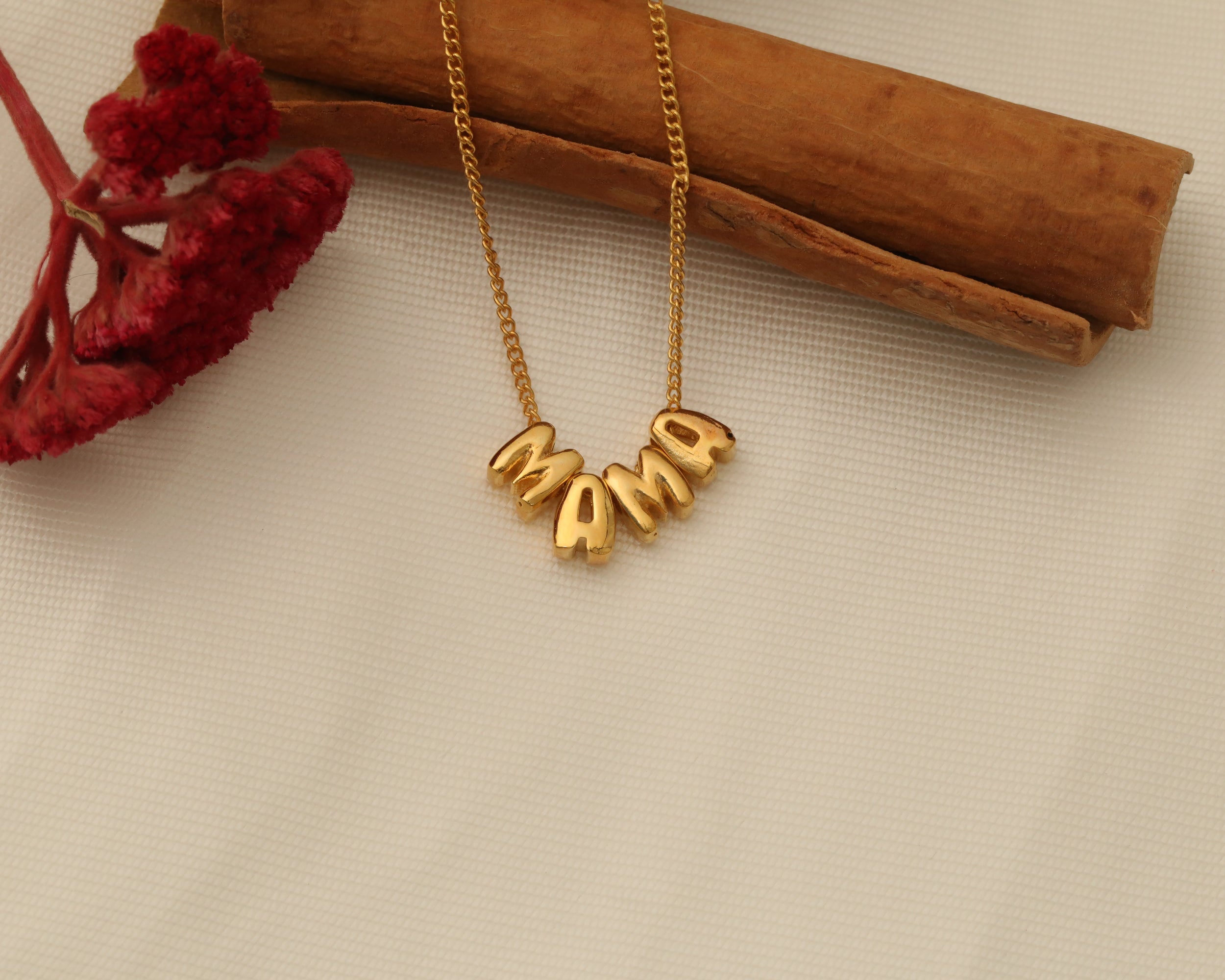 Bubble Mom Word Necklace