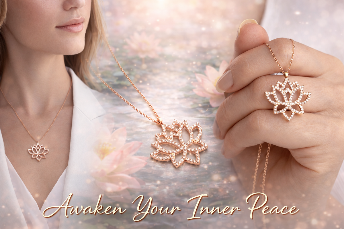 Lotus Flower Pendant Necklace in Rose Gold