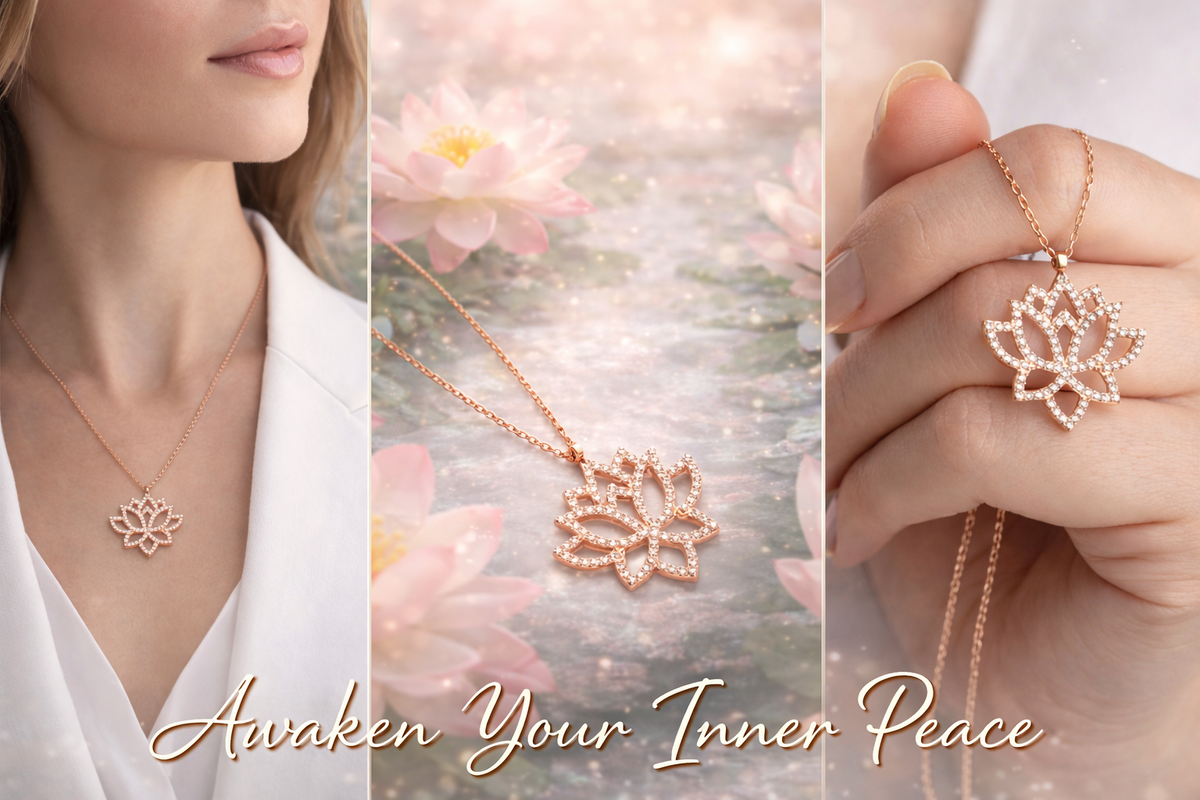 Lotus Flower Pendant Necklace in Rose Gold