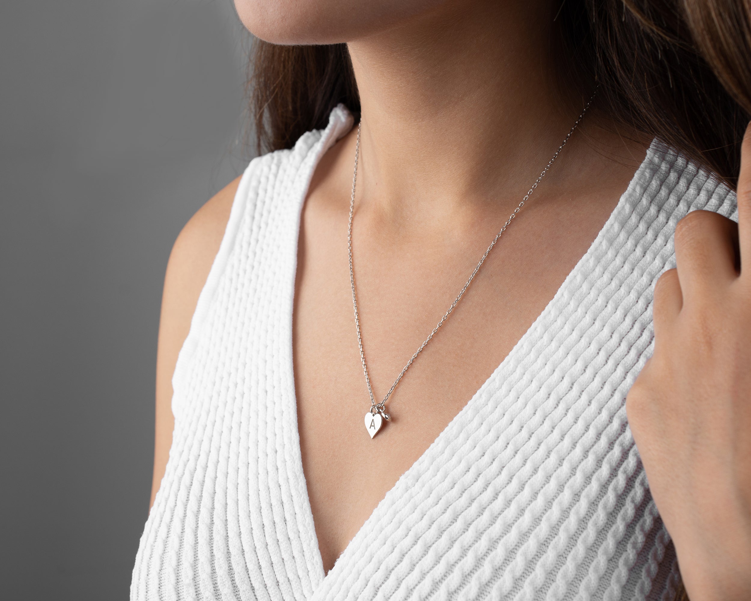 Initial Heart Birthstone Necklace