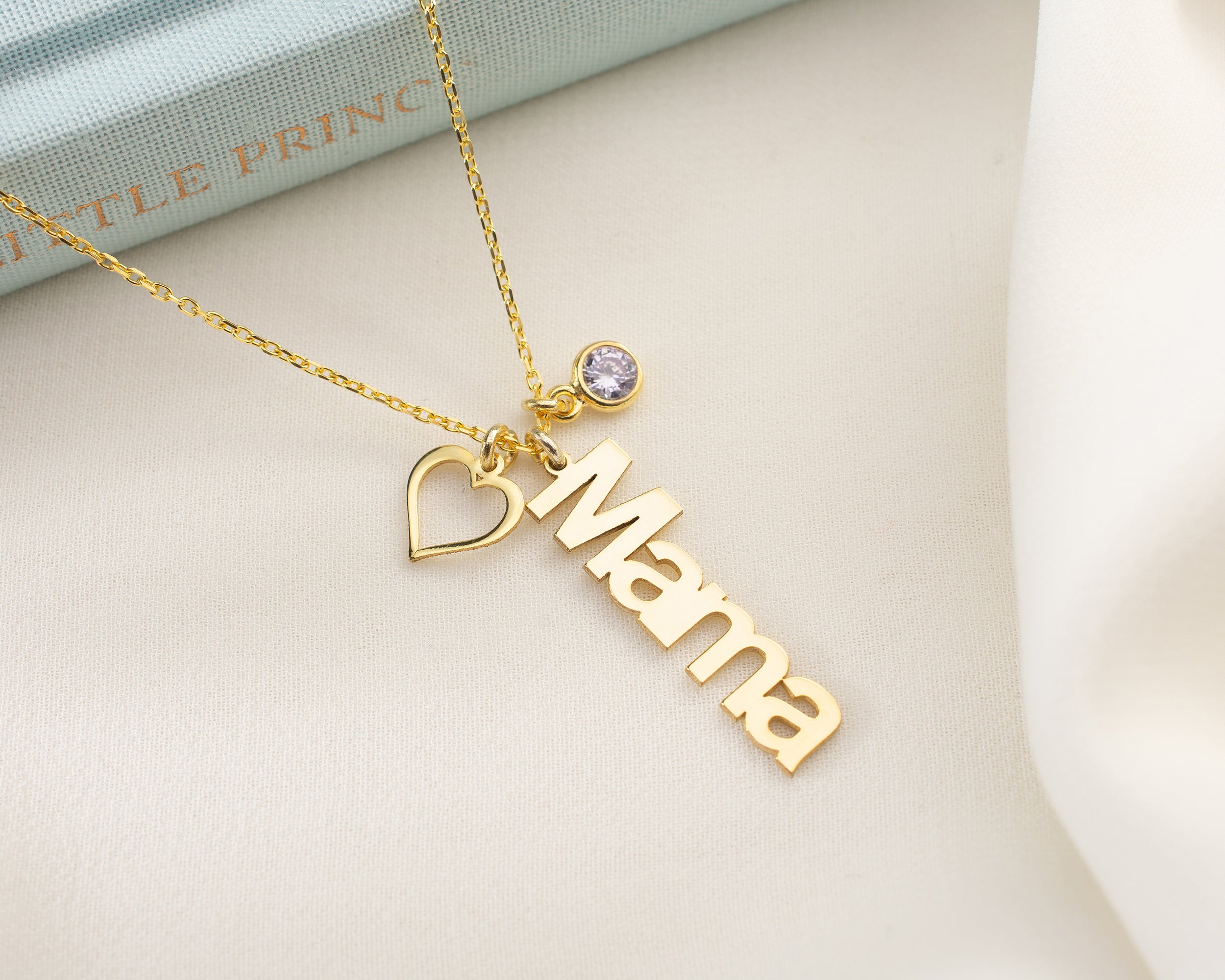 Custom Mama Name Necklace with Birthstone
