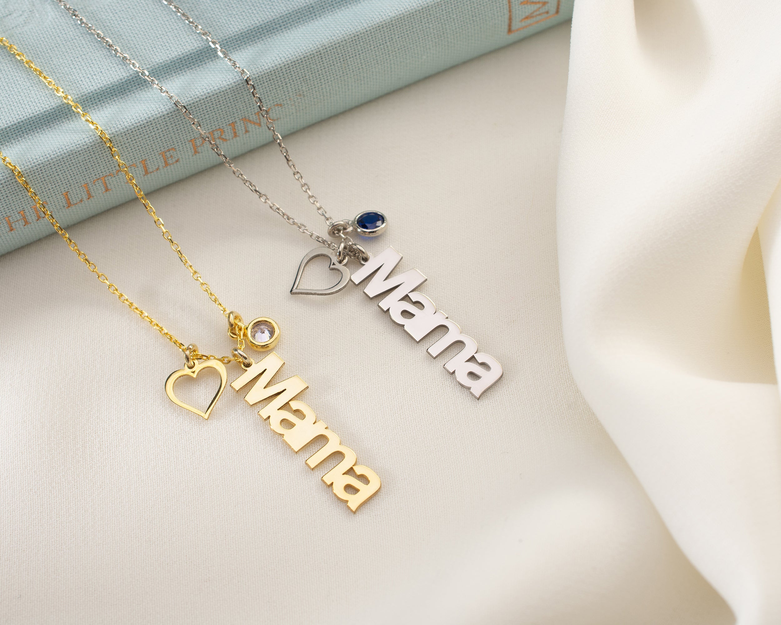 Custom Mama Name Necklace with Birthstone