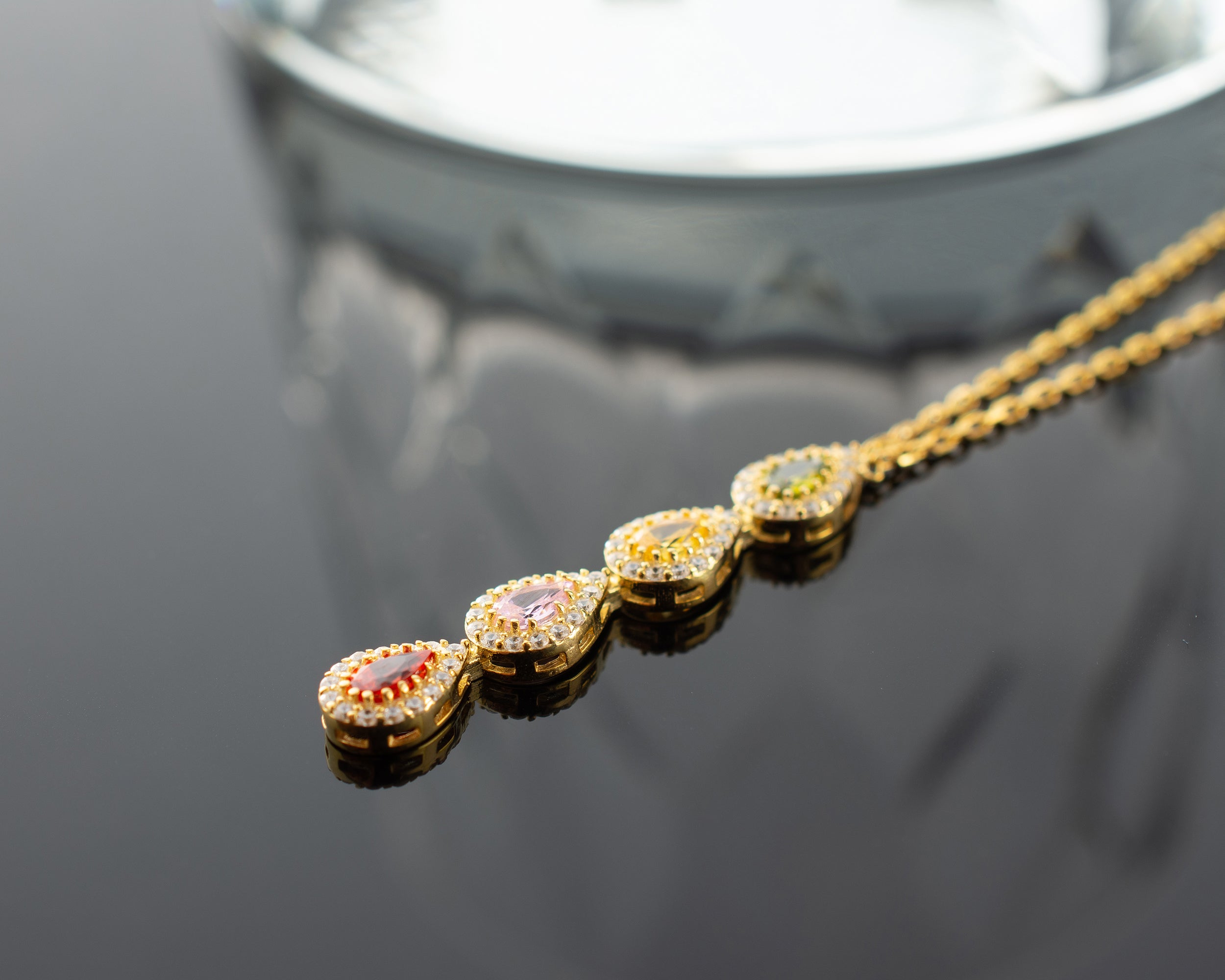 Vertical Family Birthstone Necklace
