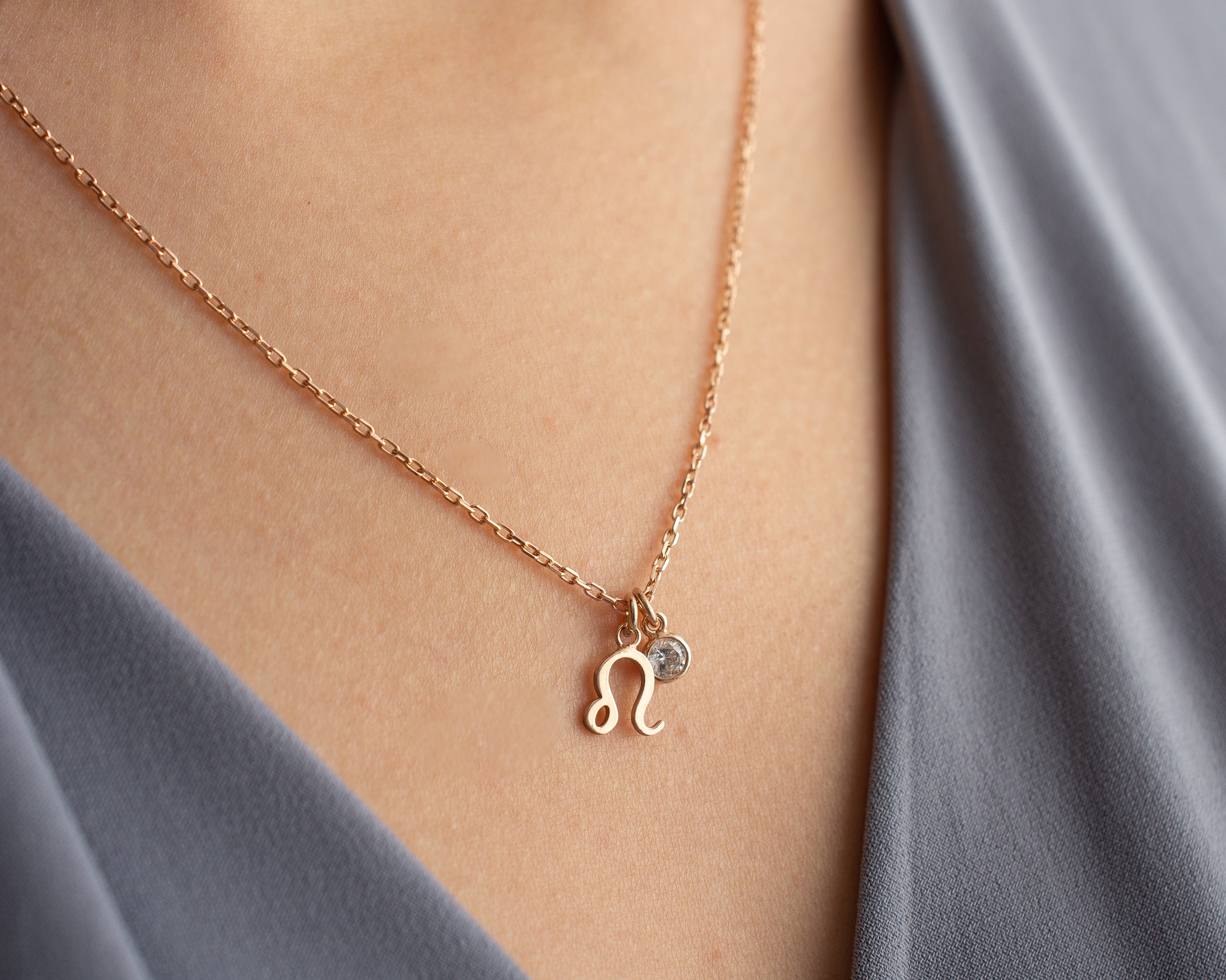 Zodiac Sign and Birthstone Necklace