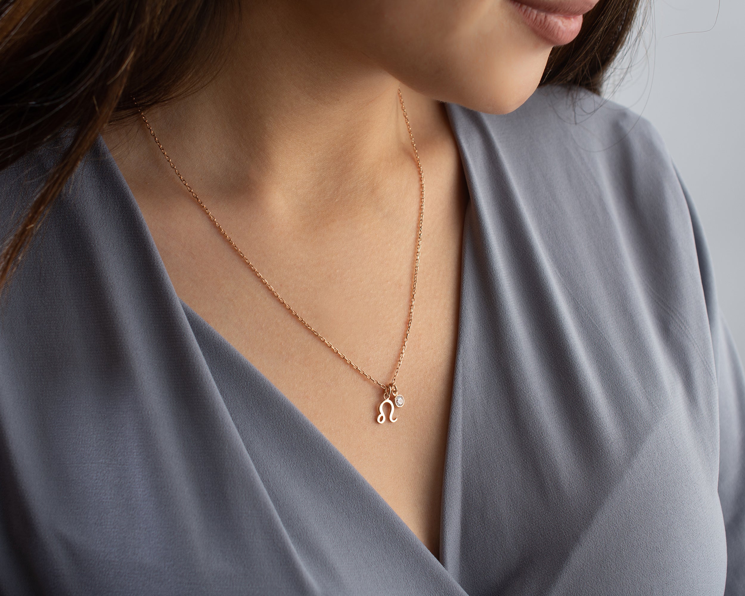 Zodiac Sign and Birthstone Necklace