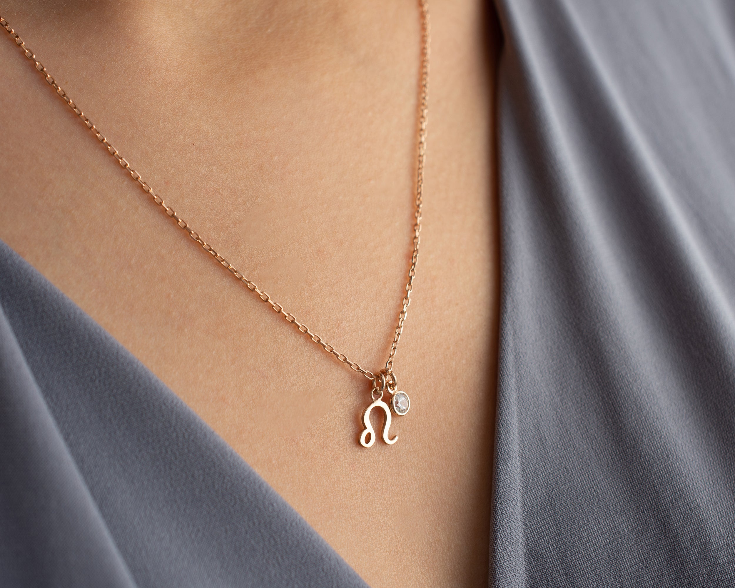 Zodiac Sign and Birthstone Necklace
