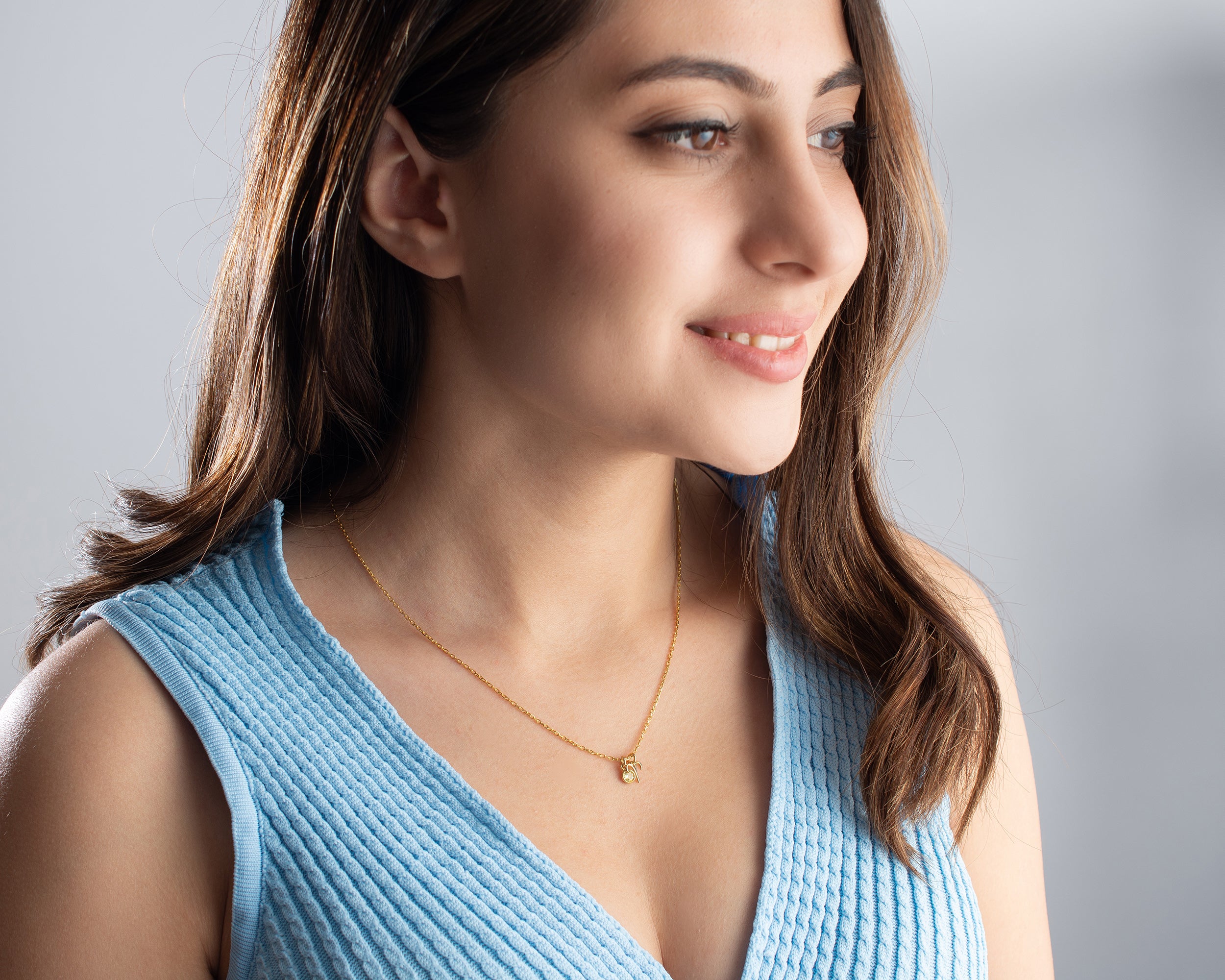 Zodiac Sign and Birthstone Necklace