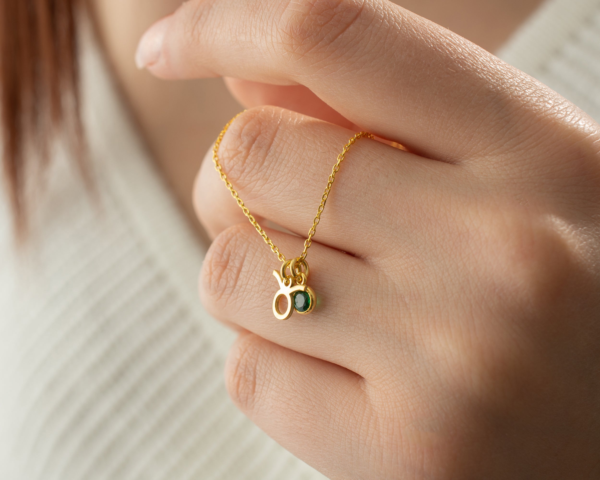 Zodiac Sign and Birthstone Necklace