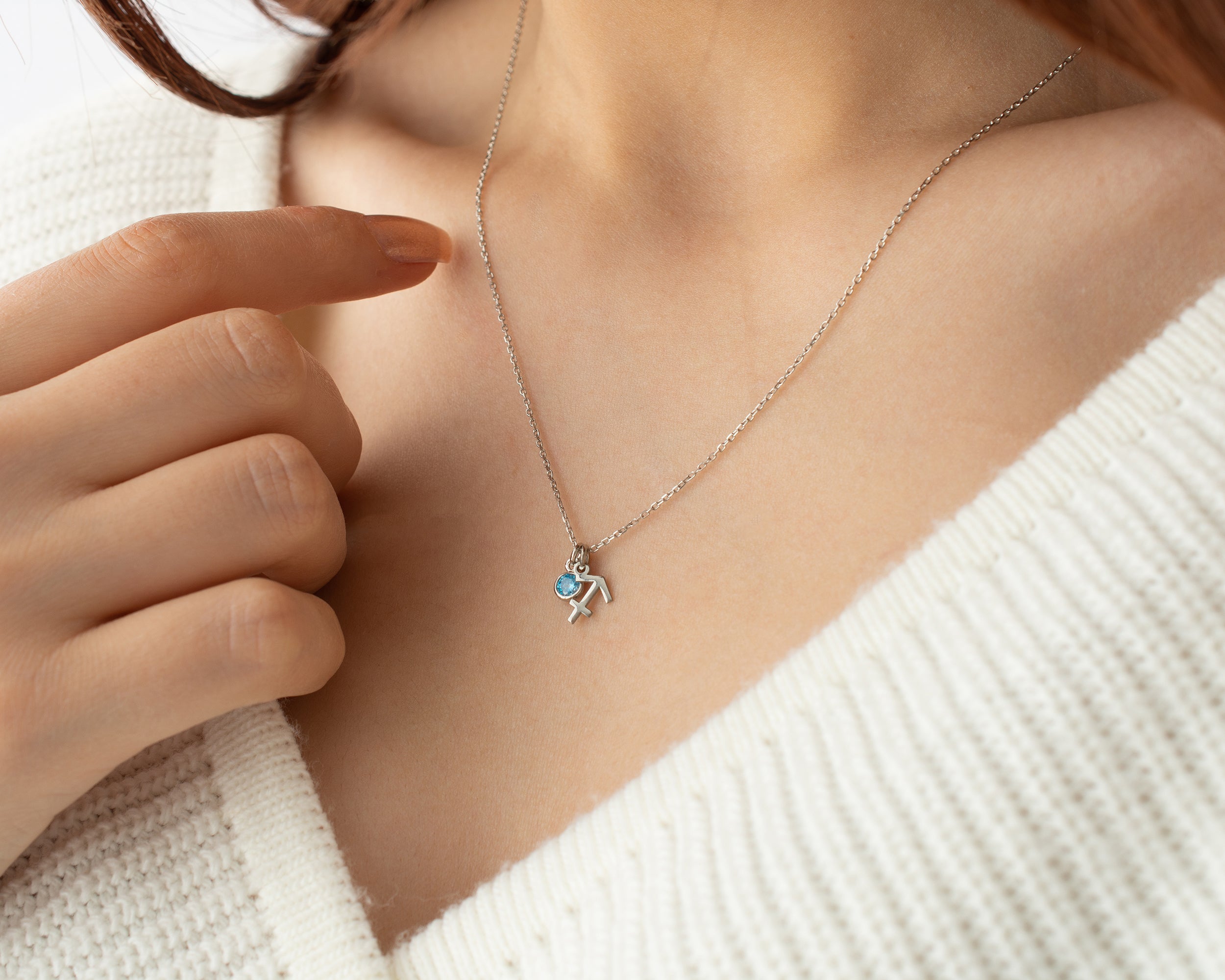 Zodiac Sign and Birthstone Necklace