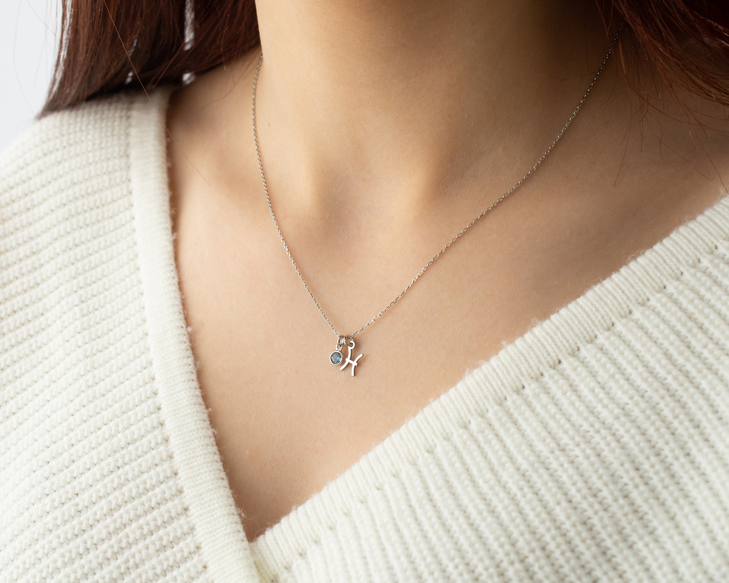 Zodiac Sign and Birthstone Necklace