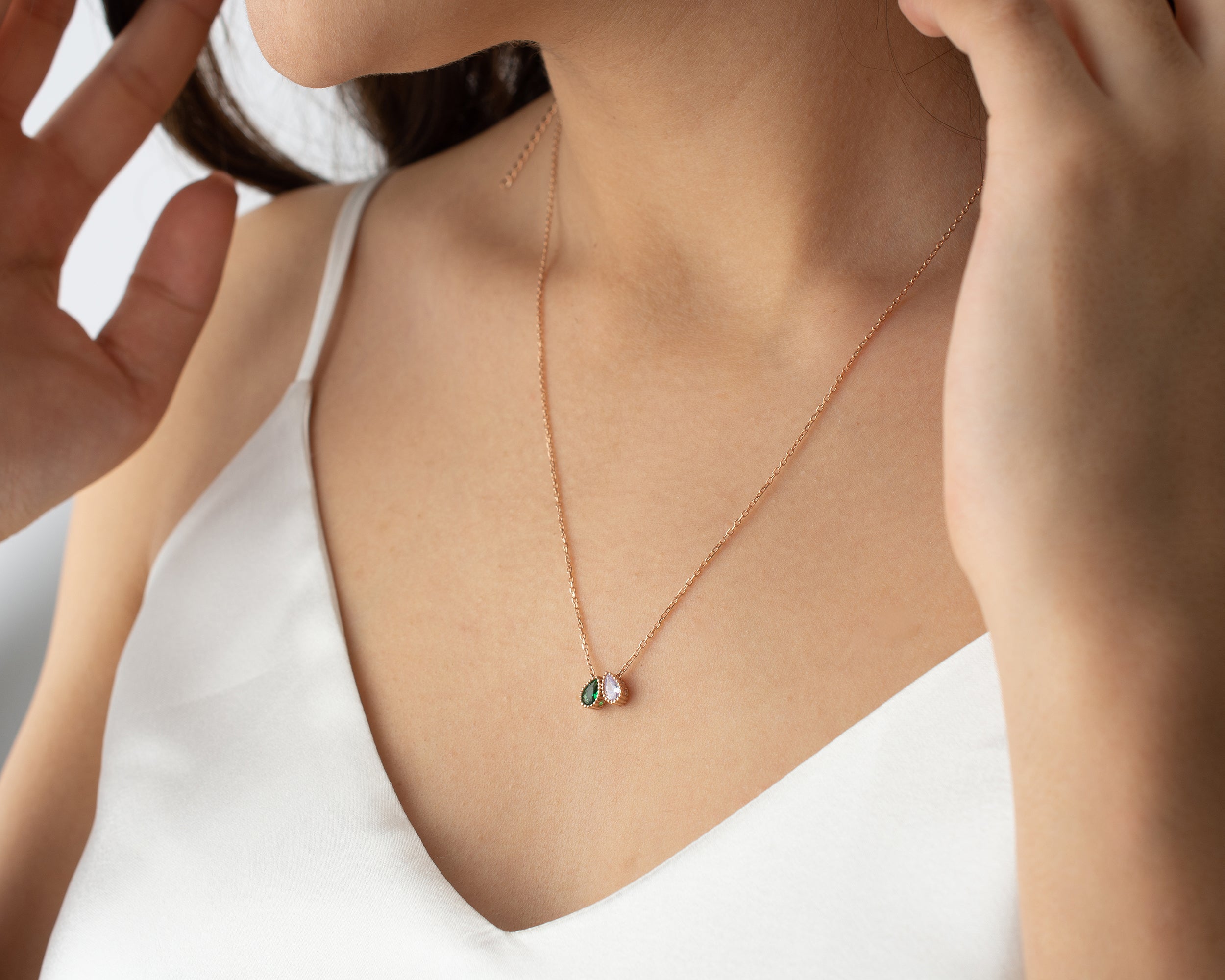 Custom Cluster Birthstone Family Necklace