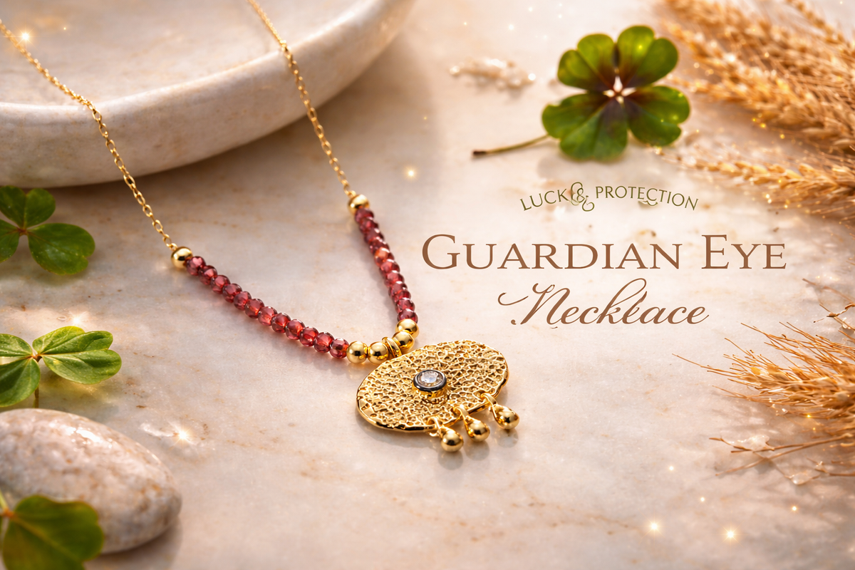 Garnet Guardian Eye Necklace