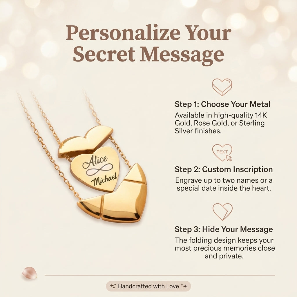 Custom Folding Heart Locket Necklace