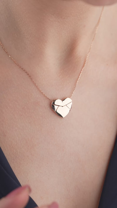 Custom Folding Heart Locket Necklace