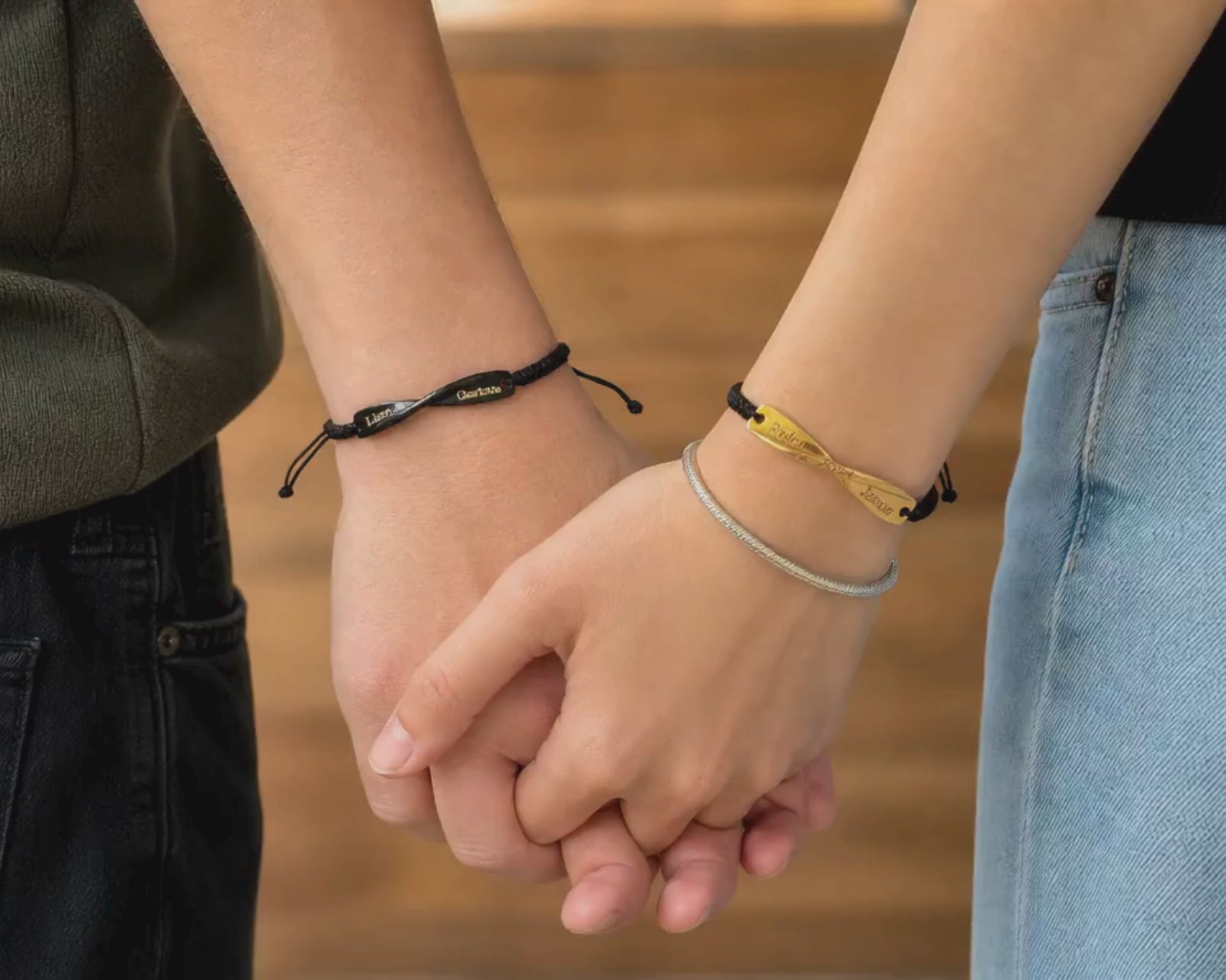 Custom Couple's Infinity Bar Bracelet