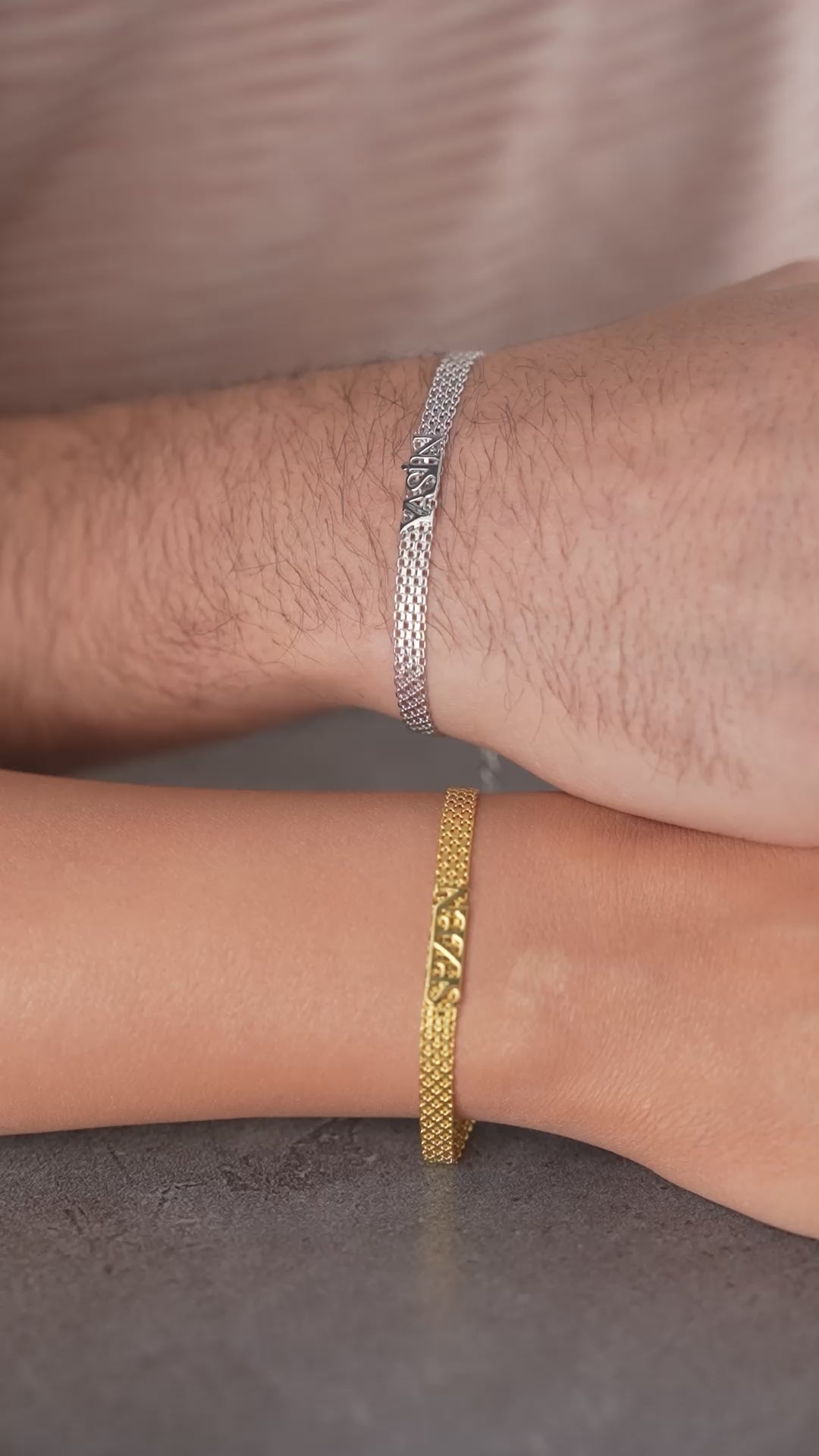 Personalized Couple's Name Chain Bracelets