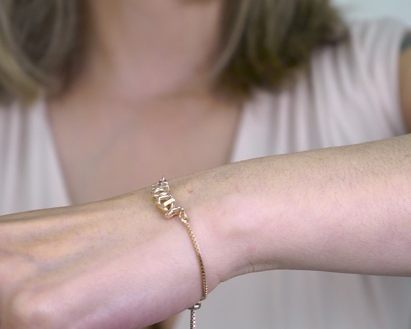 Custom Bubble Letter Name Bracelet