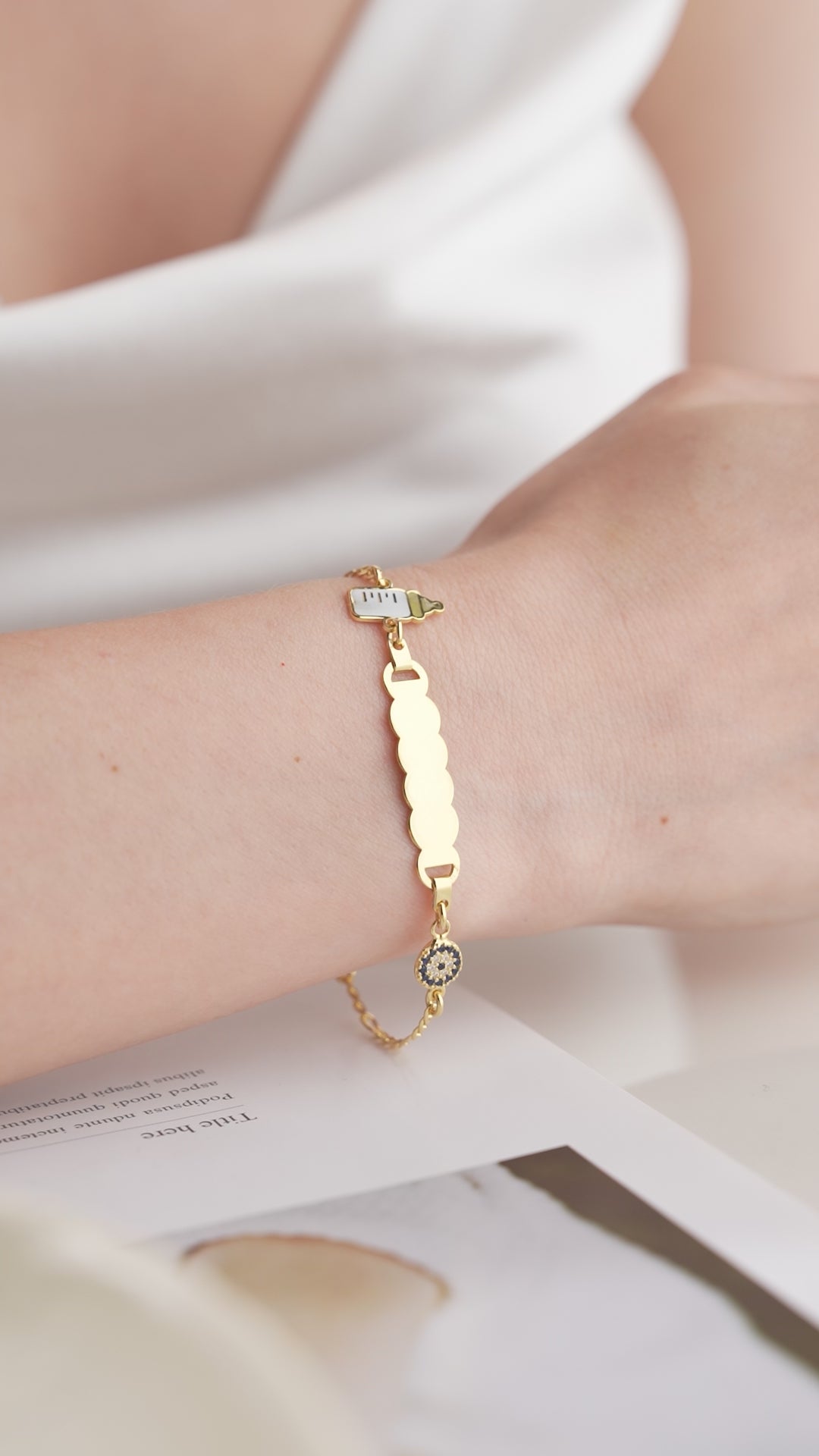 Custom Name Baby Bottle ID Bracelet