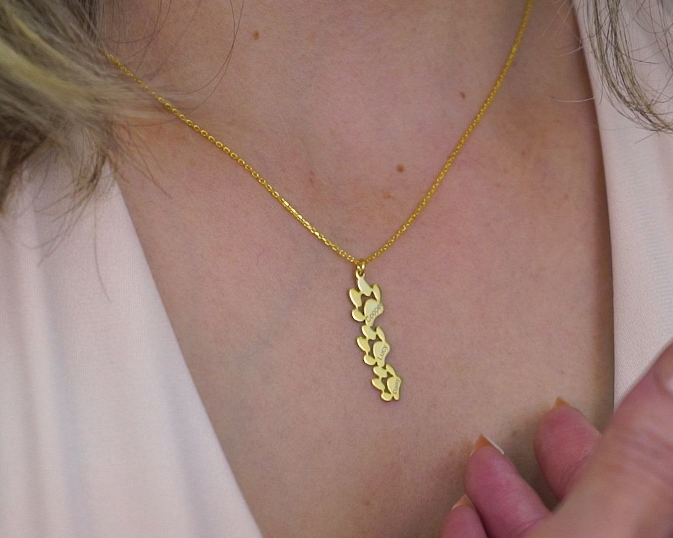 Personalized Paw Print Name Necklace