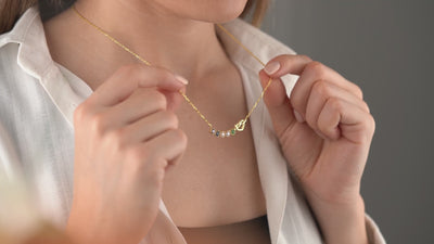 Custom Heart Knot Birthstone Necklace