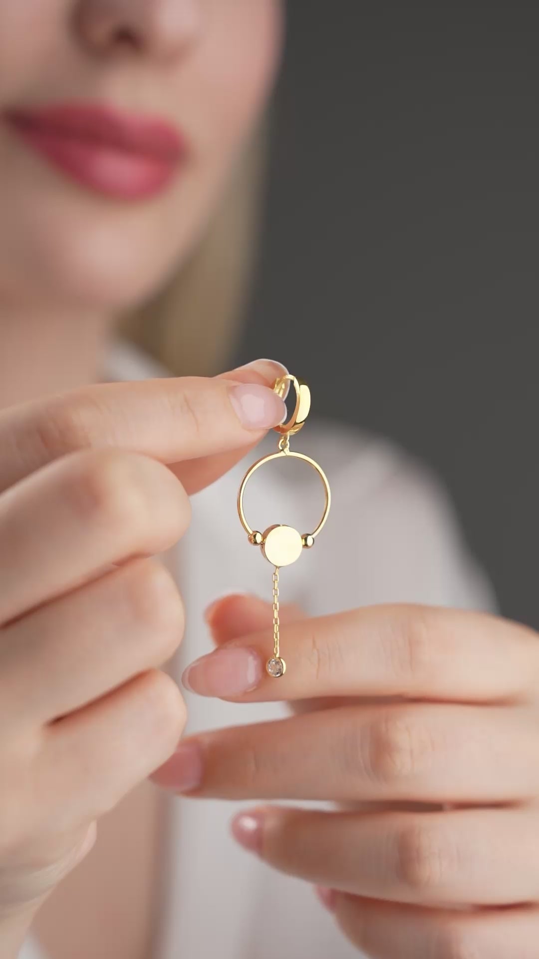 Custom Initial Disc Hoop Earrings